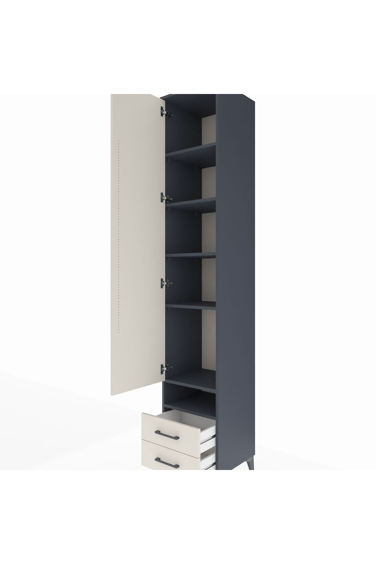 Hyperion Dolap 6 Raflı 2 Çekmeceli Tek Kapaklı 44x44x243 - S64M036V4B