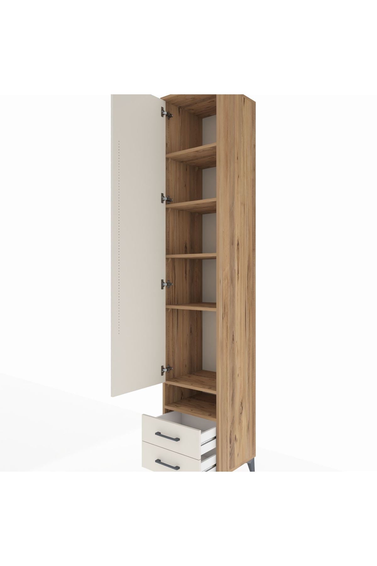 Hyperion Dolap 6 Raflı 2 Çekmeceli Tek Kapaklı 44x44x243 - S64M036V7B