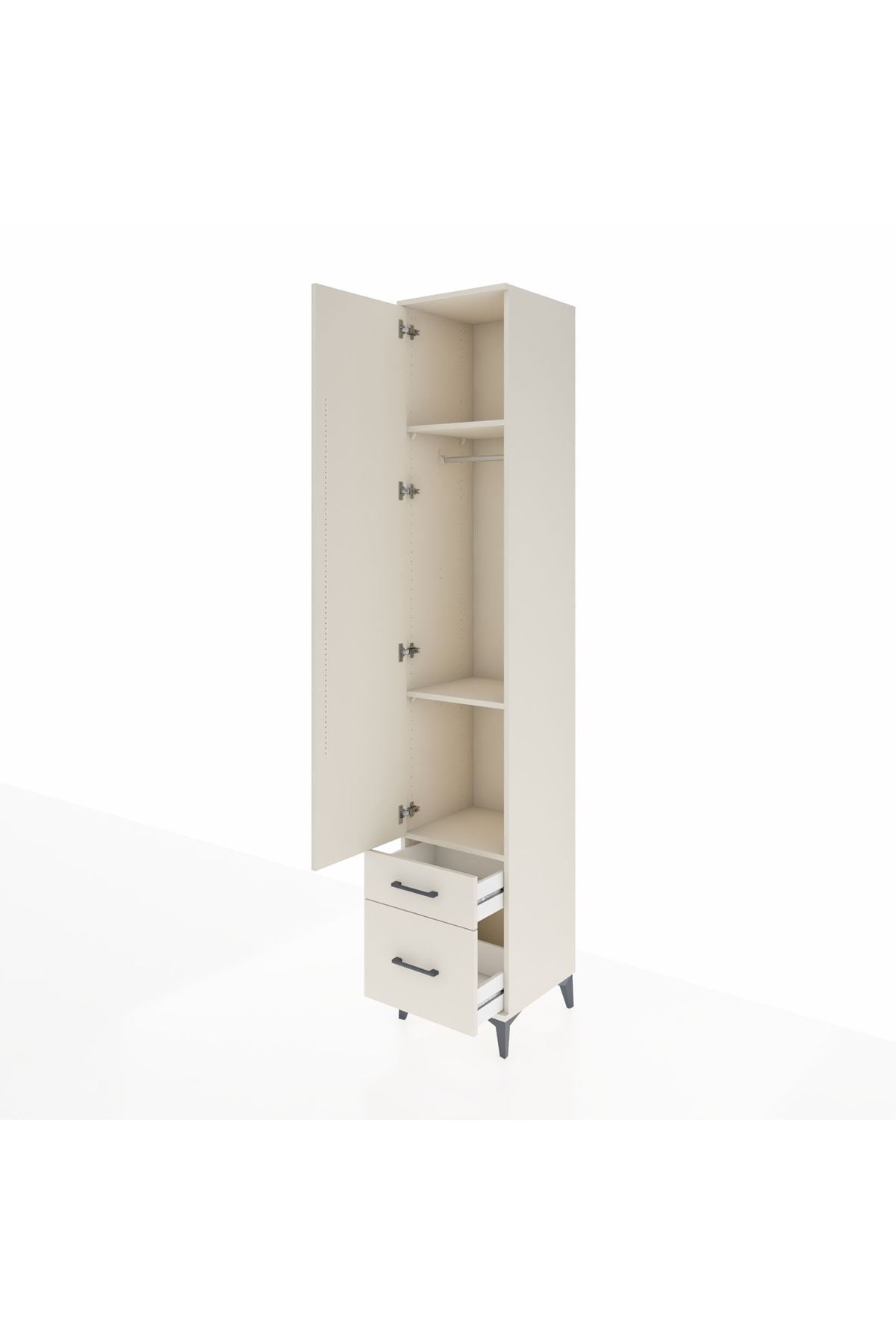 Hyperion Dolap 3 Raflı 2 Çekmeceli Tek Askılı 44x44x243 - S64M037V1B
