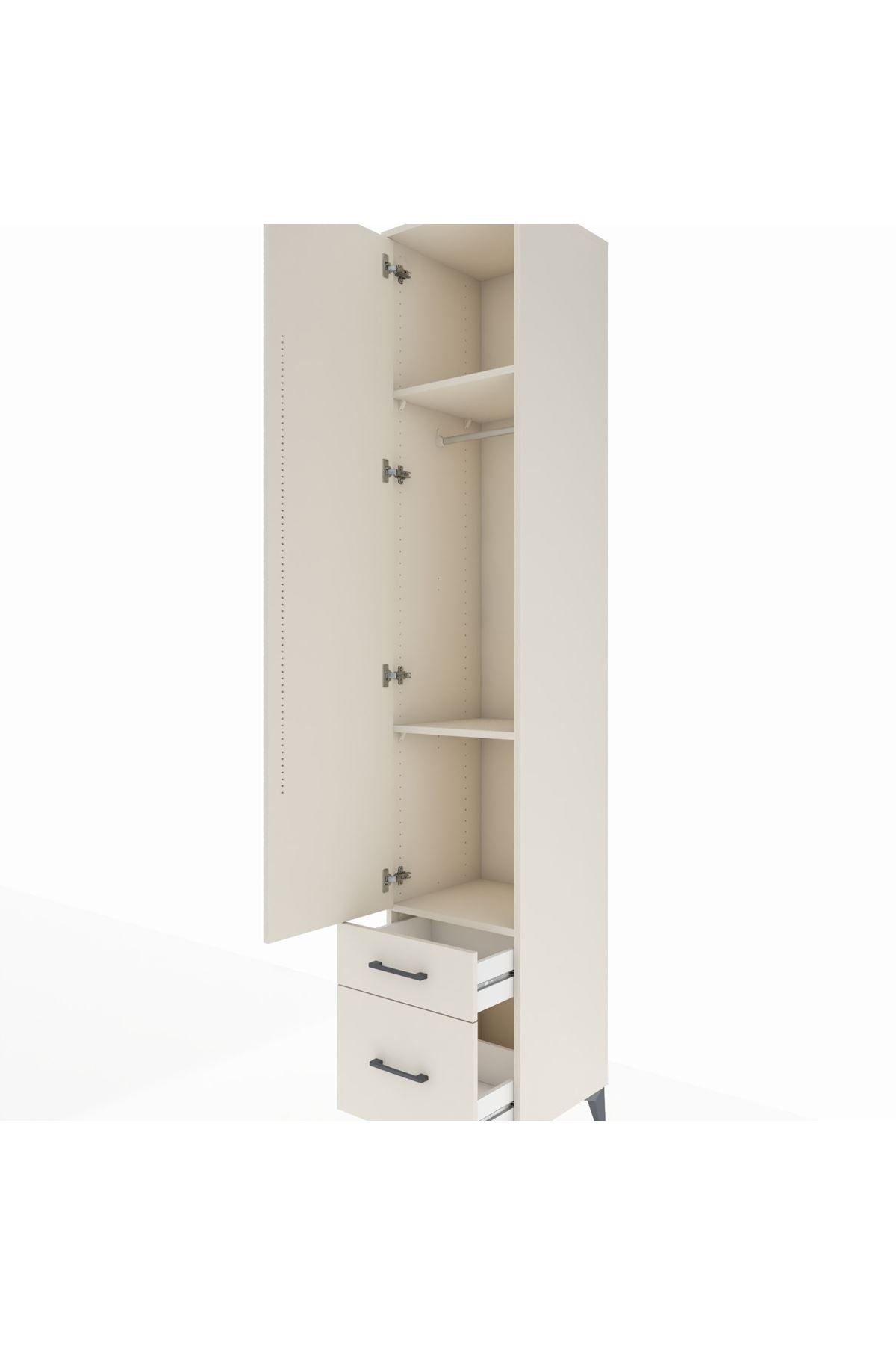 Hyperion Dolap 3 Raflı 2 Çekmeceli Tek Askılı 44x44x243 - S64M037V1B