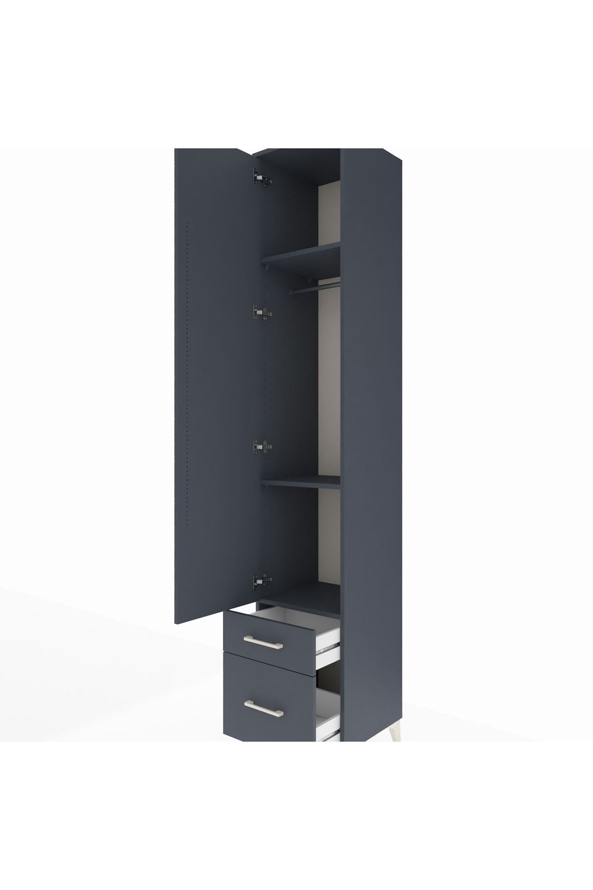 Hyperion Dolap 3 Raflı 2 Çekmeceli Tek Askılı 44x44x243 - S64M037V5B