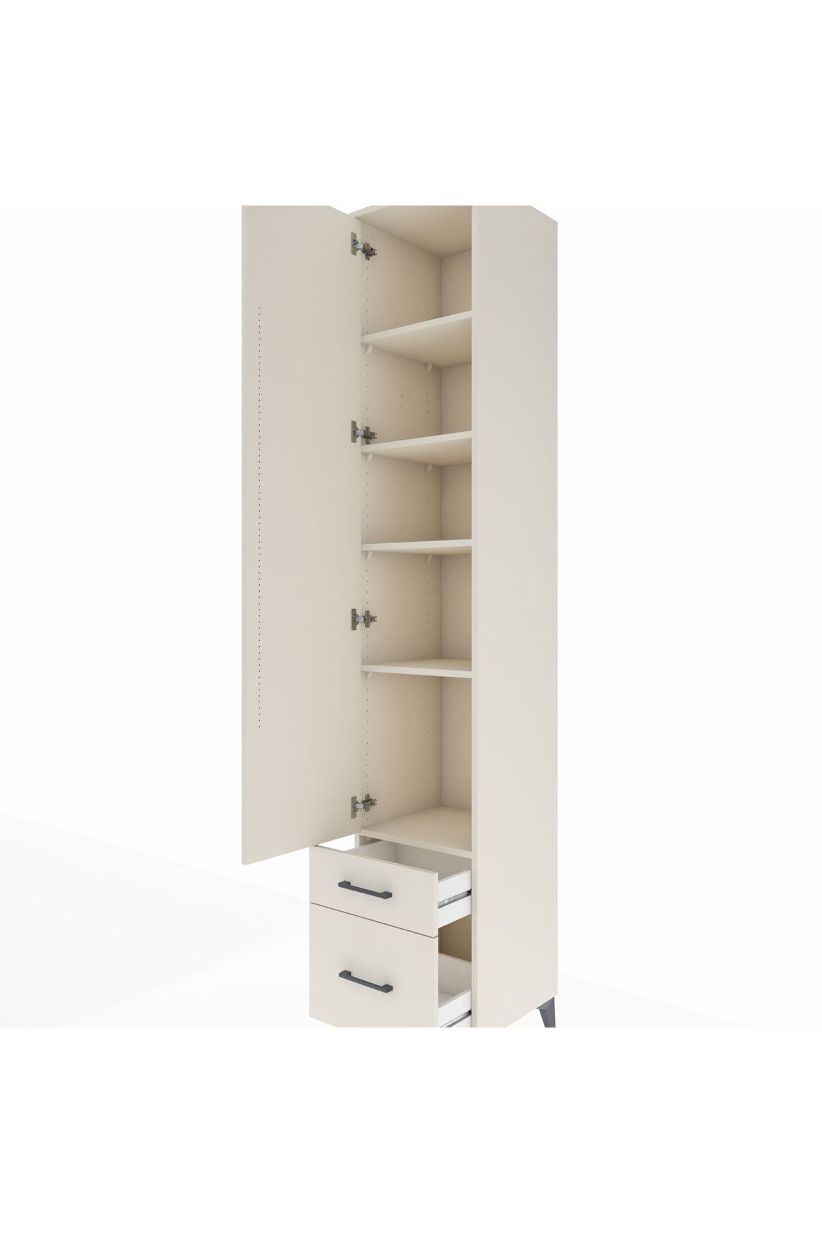 Hyperion Dolap 5 Raflı 2 Çekmeceli Tek Kapaklı 44x44x243 - S64M038V1B