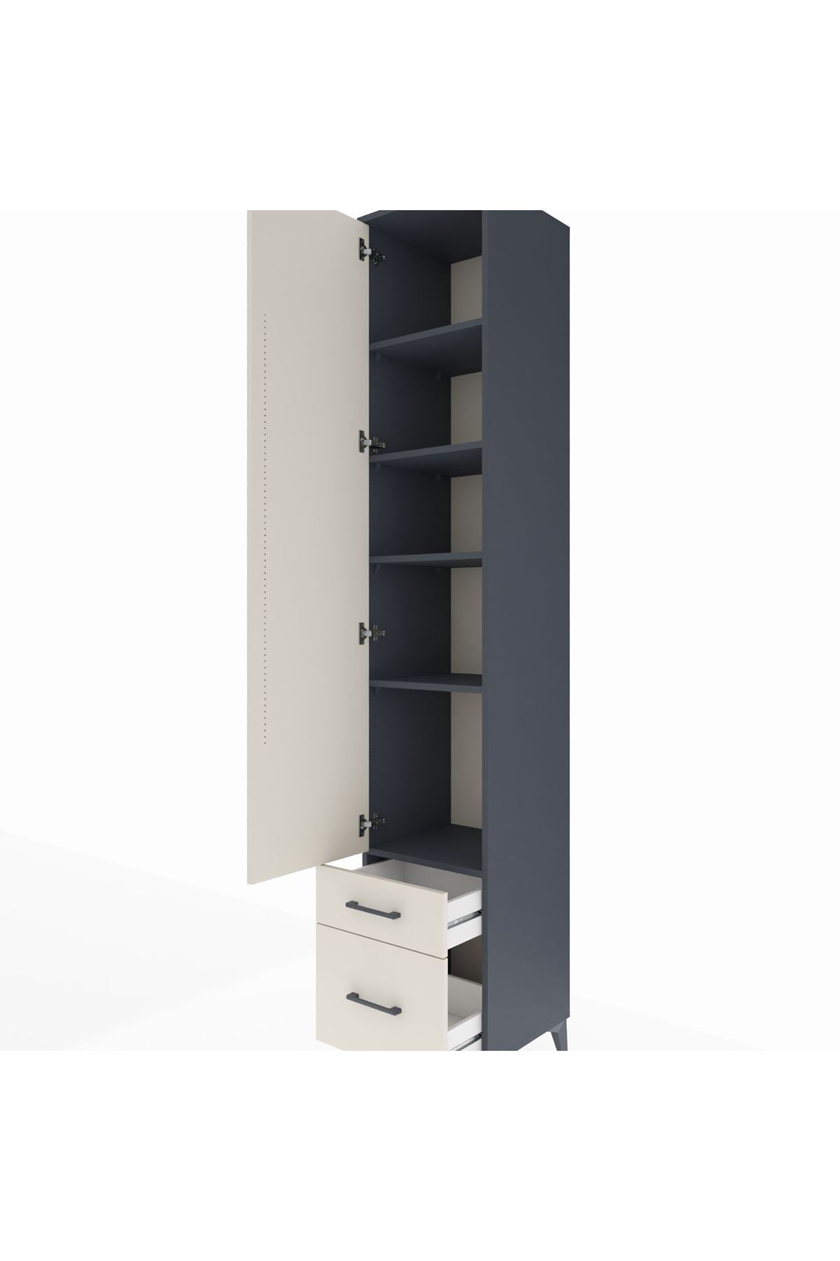 Hyperion Dolap 5 Raflı 2 Çekmeceli Tek Kapaklı 44x44x243 - S64M038V4B