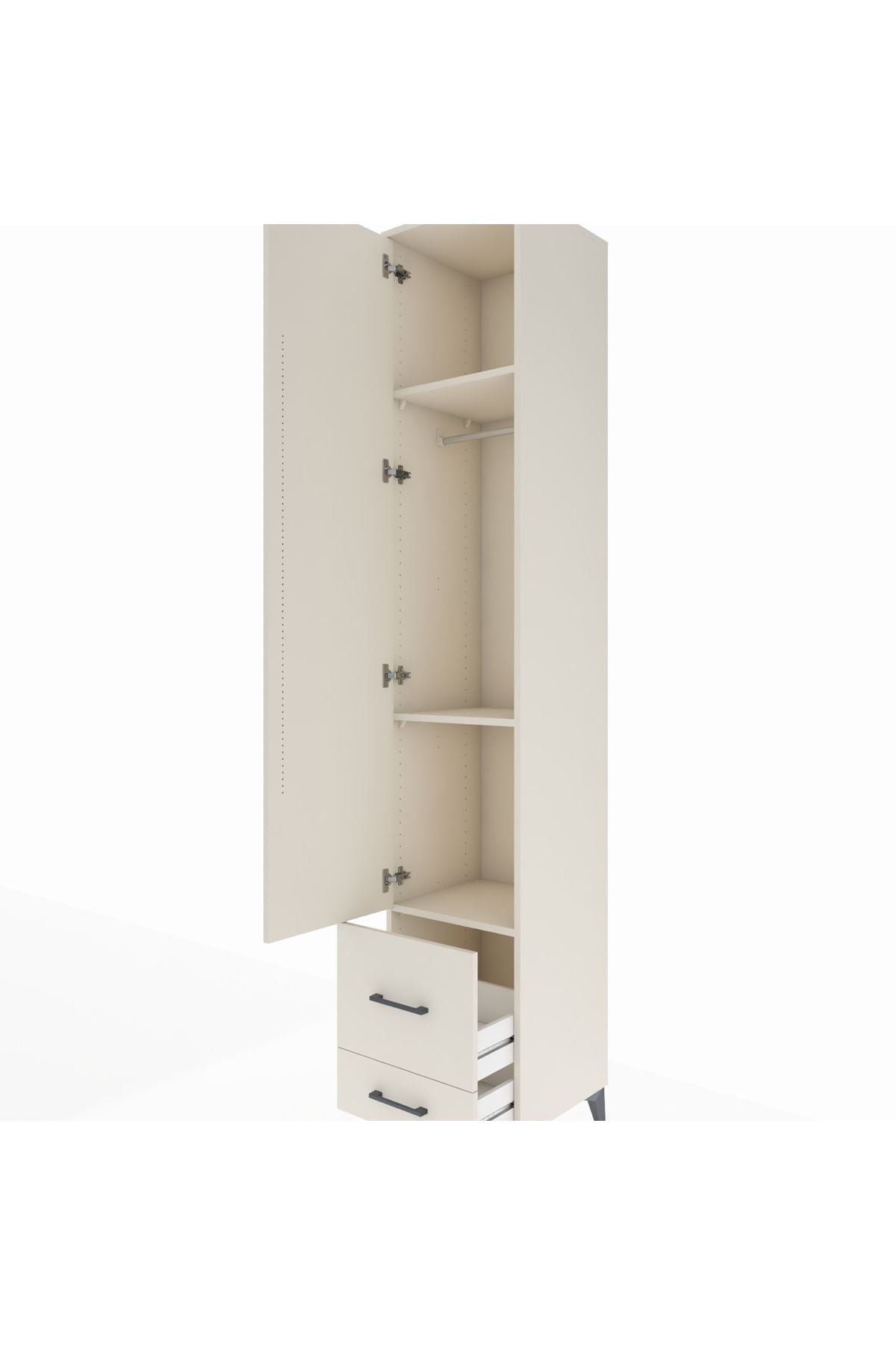 Hyperion Dolap 3 Raflı 2 Çekmeceli Tek Askılı 44x44x243 - S64M051V1B
