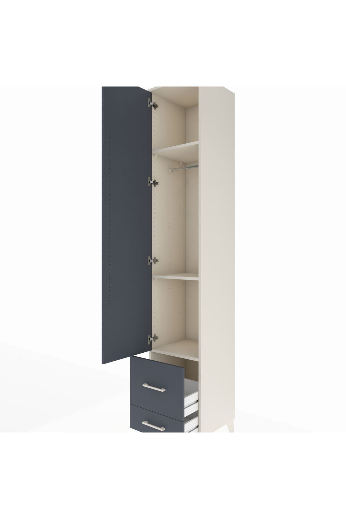 Hyperion Dolap 3 Raflı 2 Çekmeceli Tek Askılı 44x44x243 - S64M051V2B
