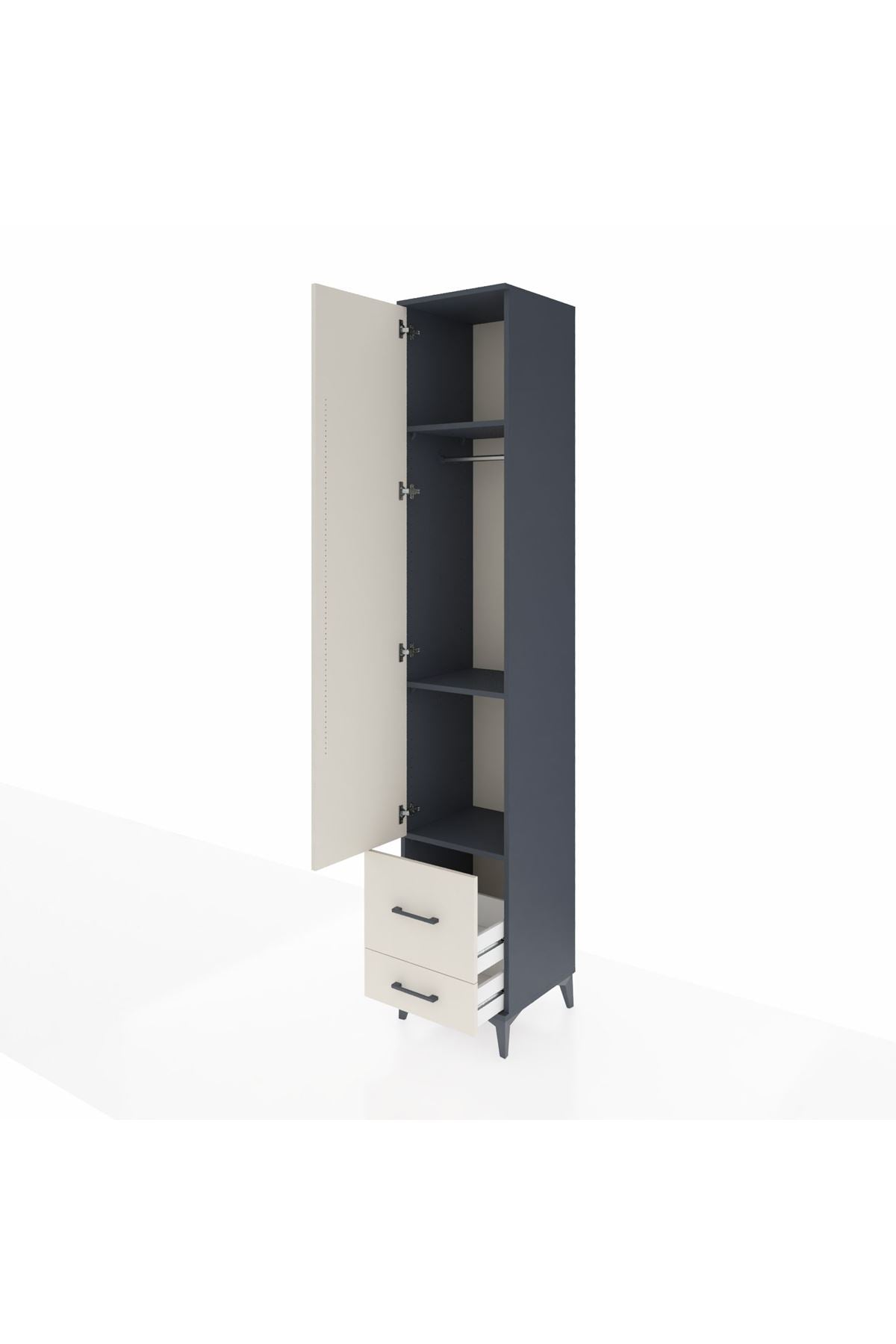Hyperion Dolap 3 Raflı 2 Çekmeceli Tek Askılı 44x44x243 - S64M051V4B