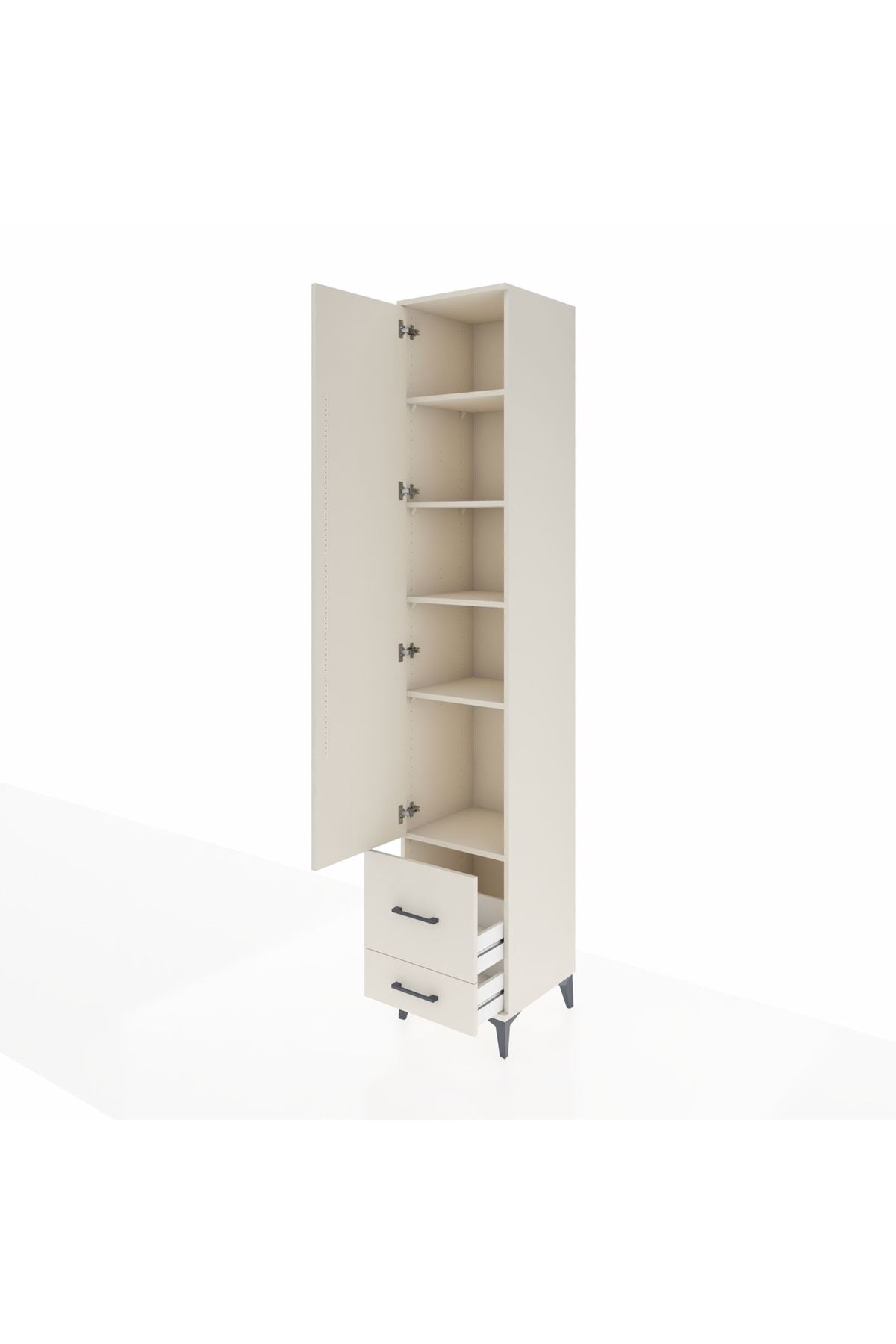 Hyperion Dolap 5 Raflı 2 Çekmeceli Tek Kapaklı 44x44x243 - S64M052V1B