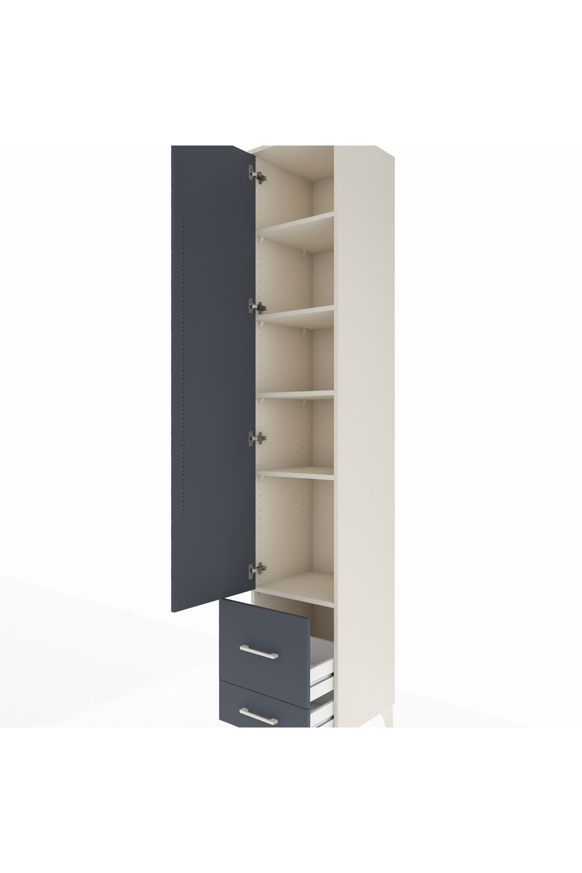 Hyperion Dolap 5 Raflı 2 Çekmeceli Tek Kapaklı 44x44x243 - S64M052V2B
