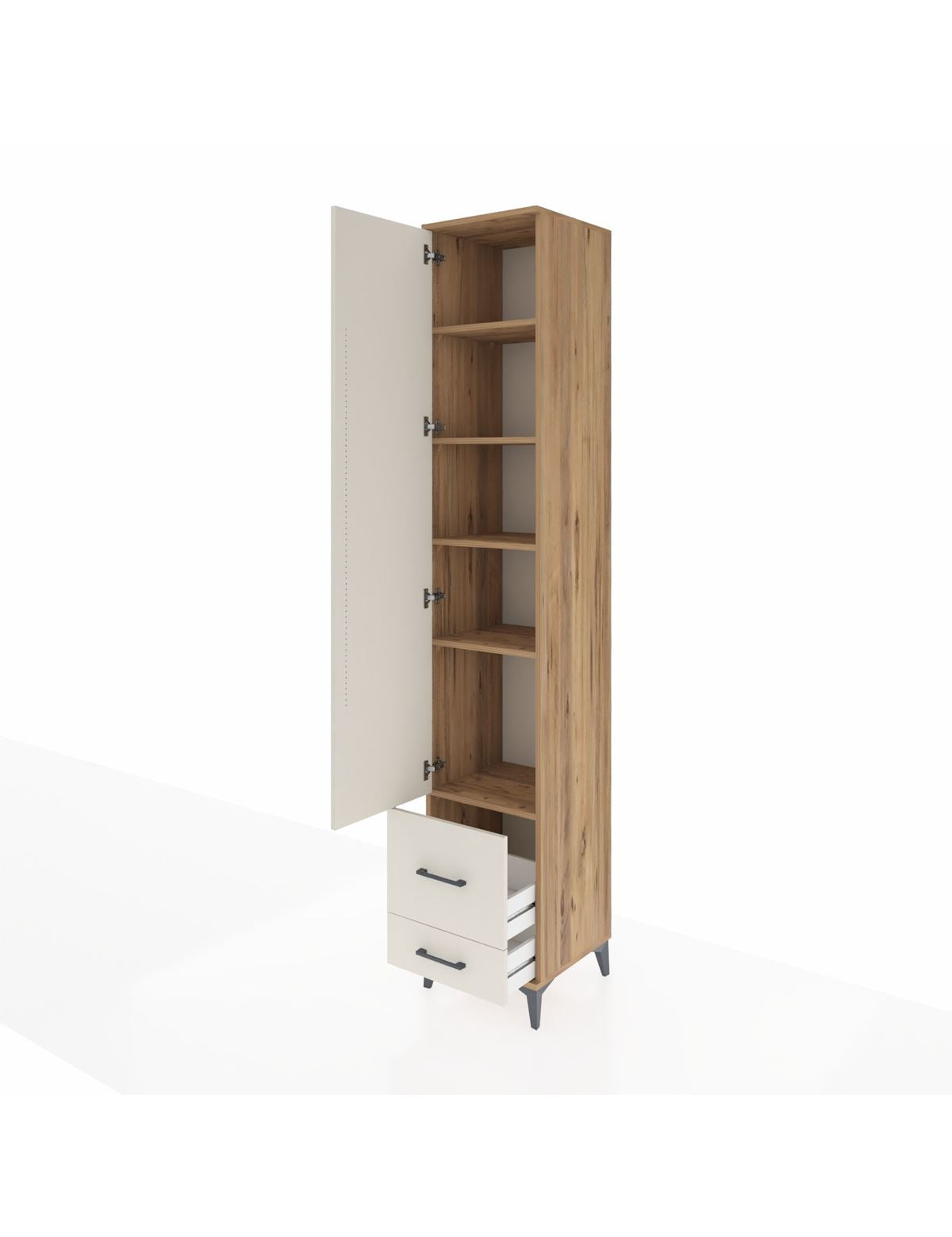 Hyperion Dolap 5 Raflı 2 Çekmeceli Tek Kapaklı 44x44x243 - S64M052V7B