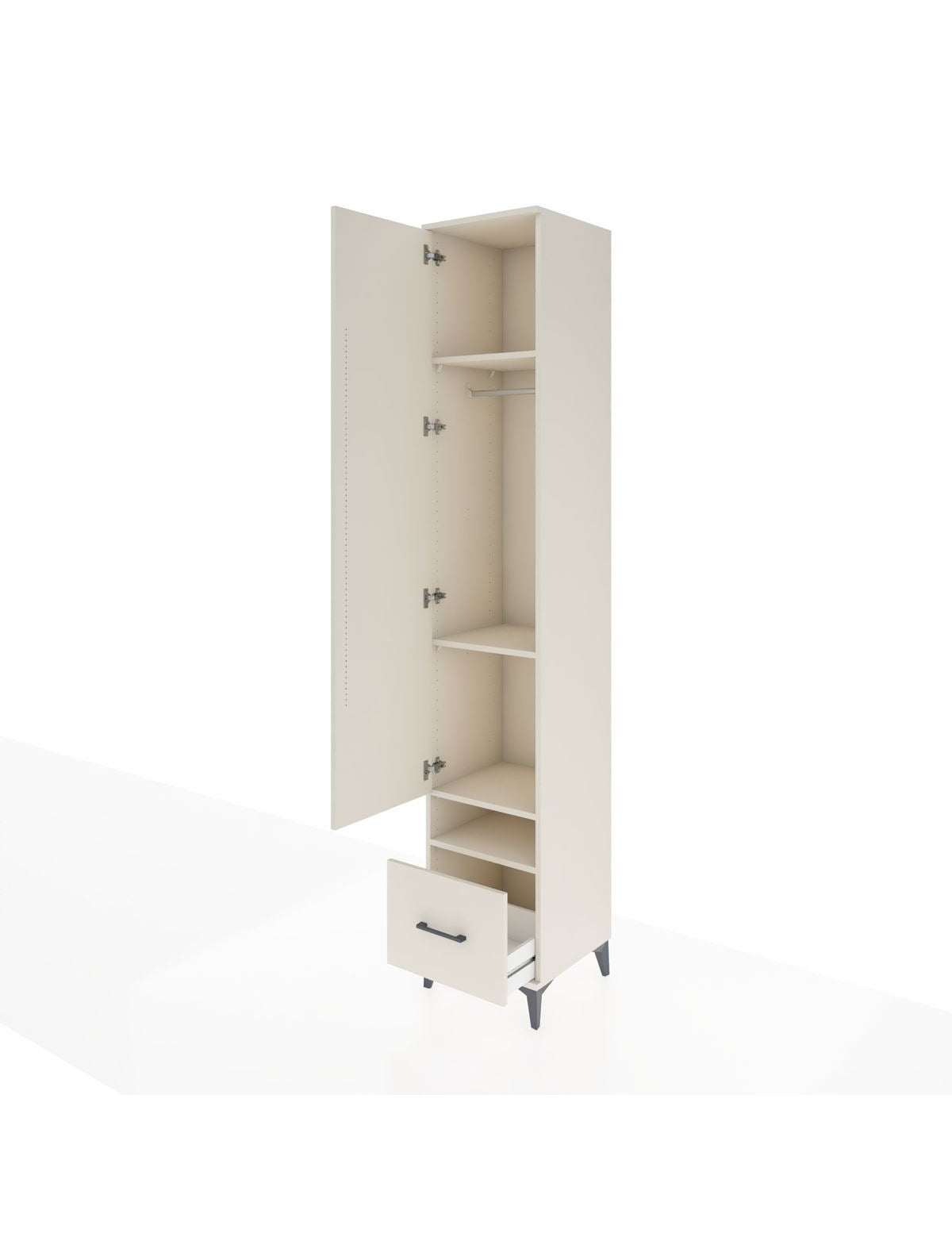 Hyperion Dolap 4 Raflı Tek Çekmeceli Tek Askılı 44x44x243 - S64M053V1B