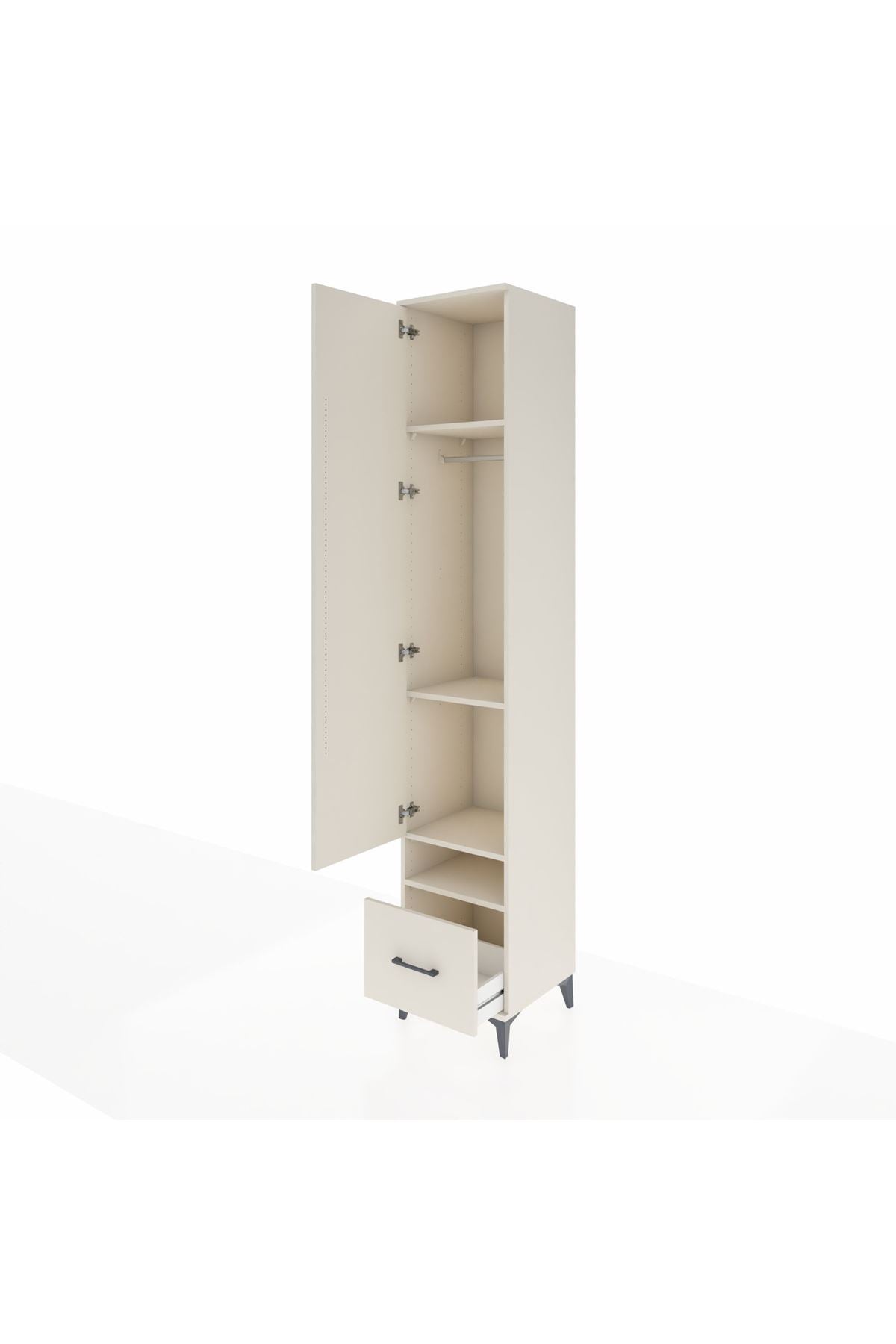 Hyperion Dolap 4 Raflı Tek Çekmeceli Tek Askılı 44x44x243 - S64M053V1B
