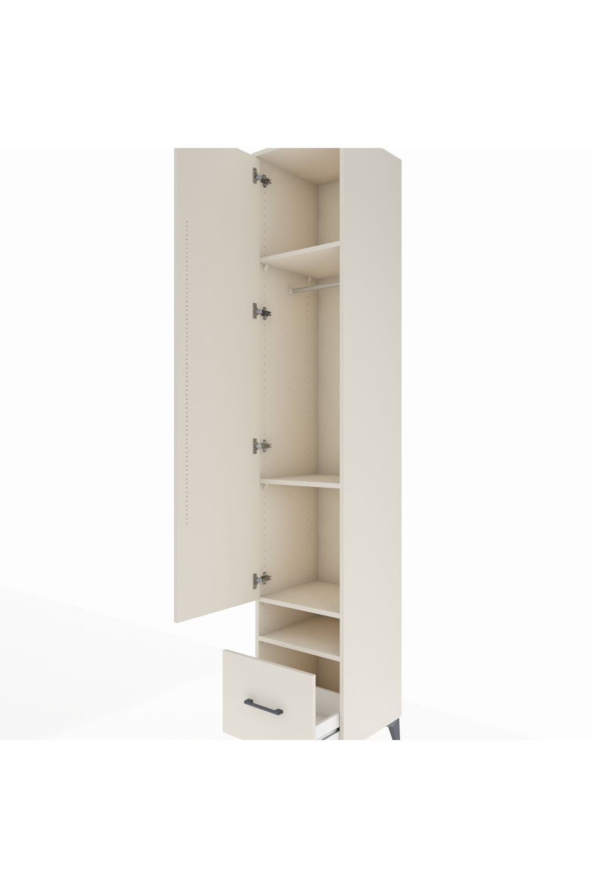 Hyperion Dolap 4 Raflı Tek Çekmeceli Tek Askılı 44x44x243 - S64M053V1B