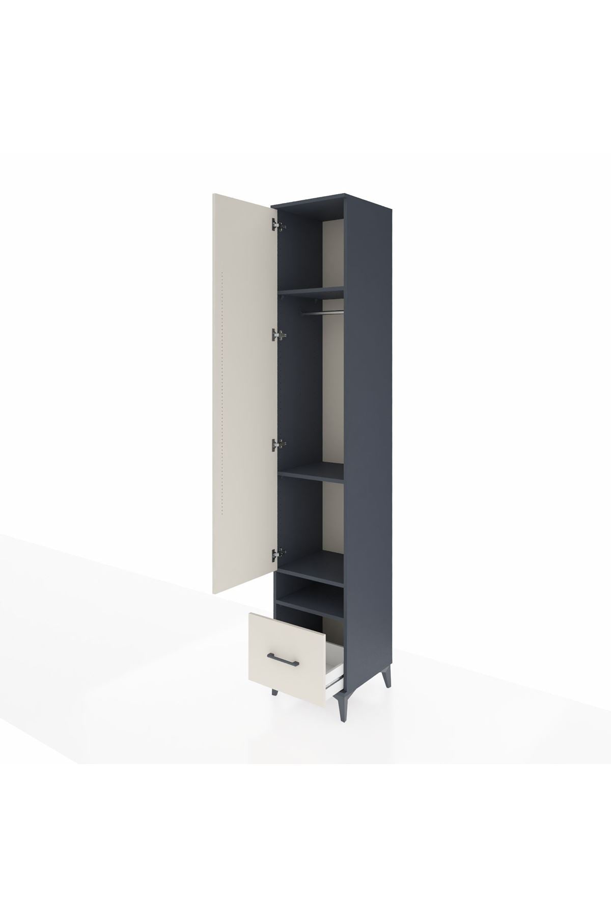 Hyperion Dolap 4 Raflı Tek Çekmeceli Tek Askılı 44x44x243 - S64M053V4B