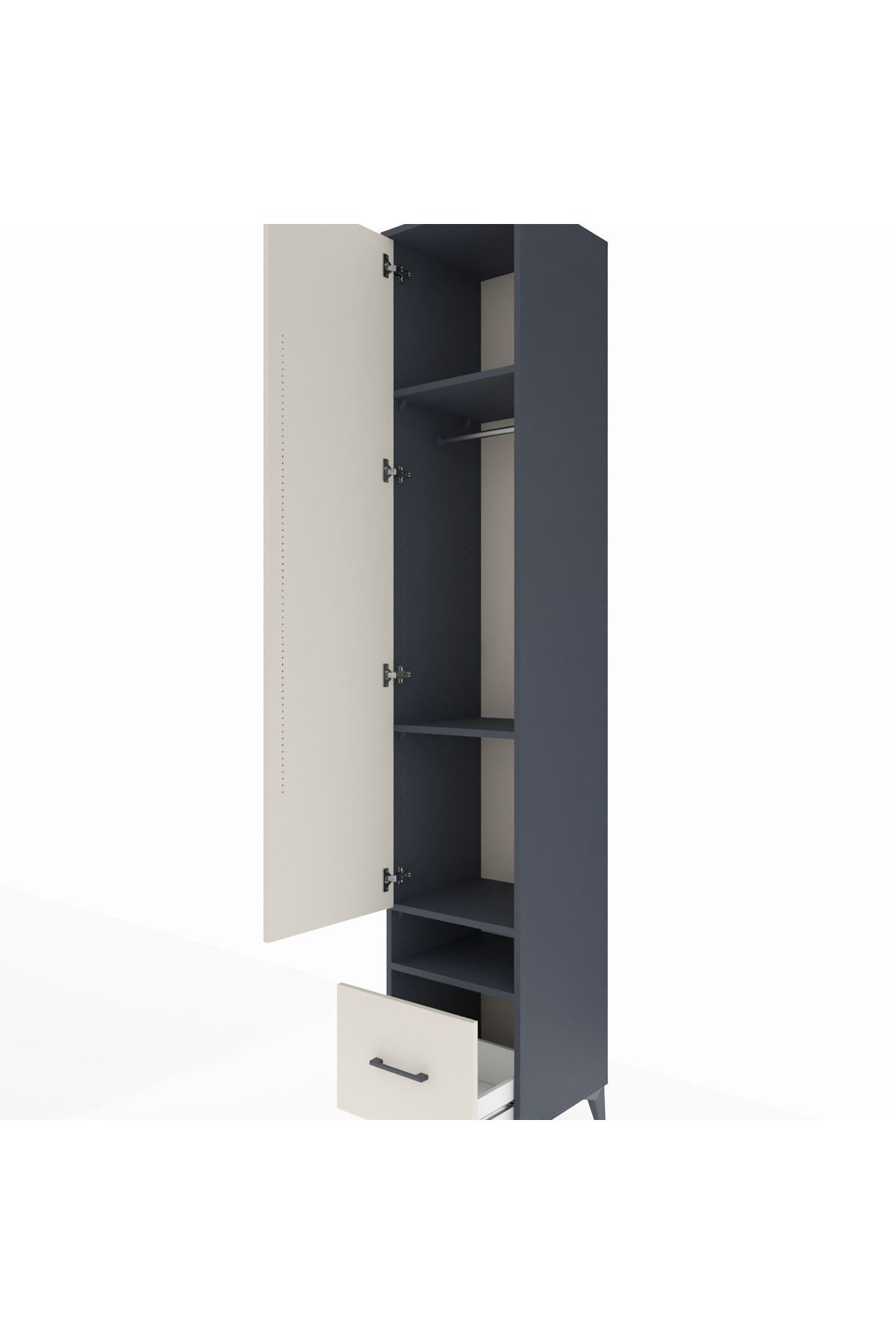 Hyperion Dolap 4 Raflı Tek Çekmeceli Tek Askılı 44x44x243 - S64M053V4B