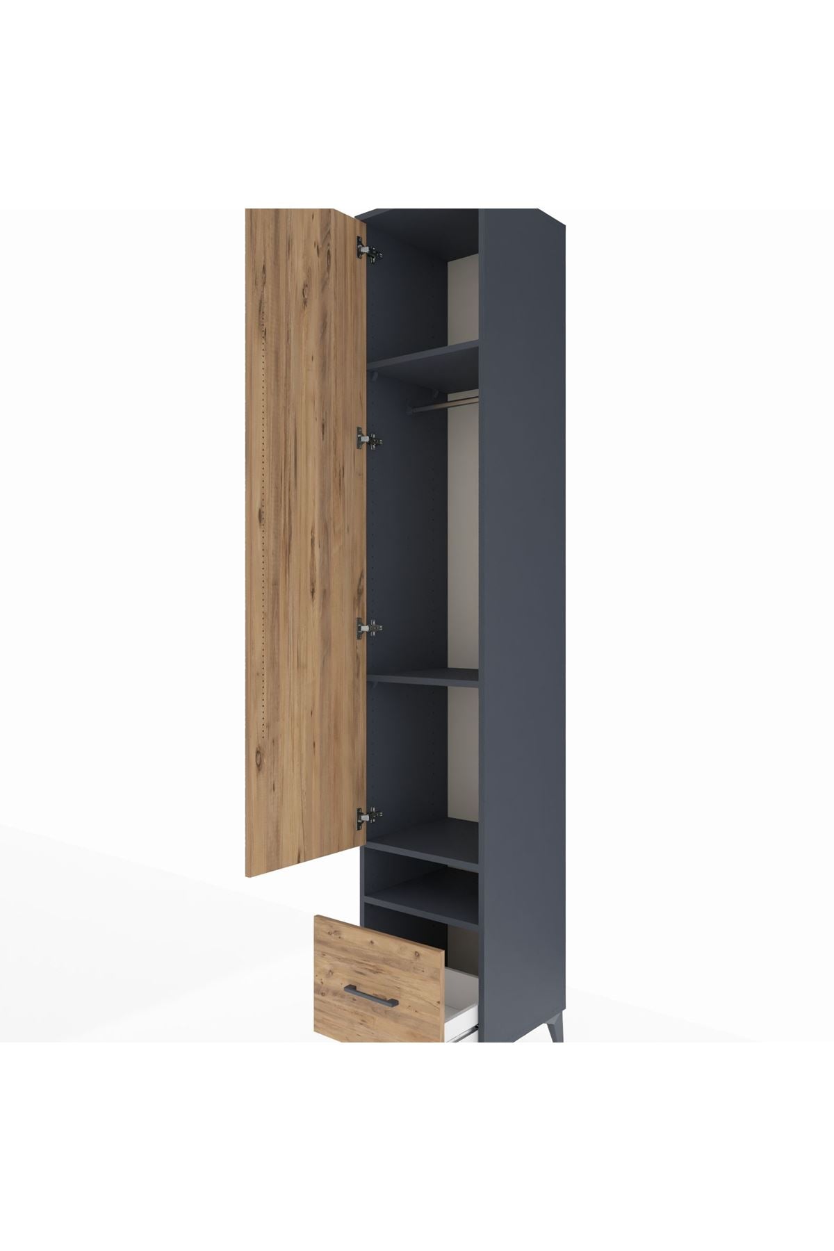 Hyperion Dolap 4 Raflı Tek Çekmeceli Tek Askılı 44x44x243 - S64M053V6B
