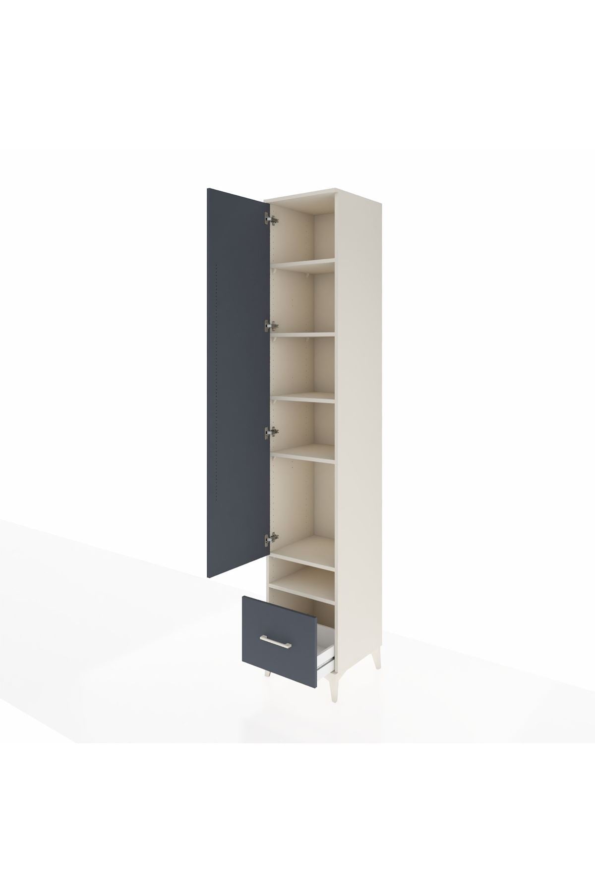 Hyperion Dolap 6 Raflı Tek Çekmeceli Tek Kapaklı 44x44x243 - S64M054V2B