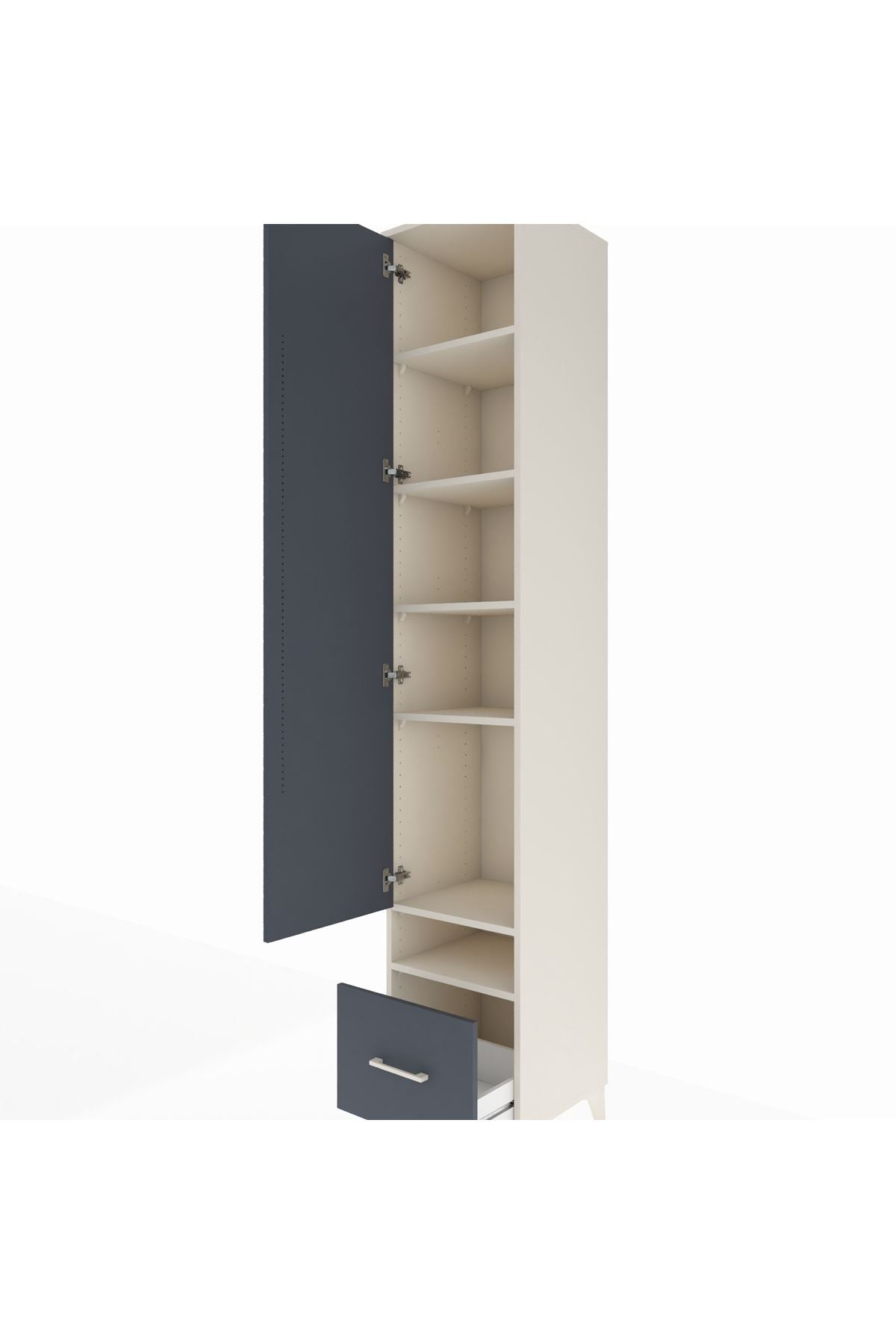 Hyperion Dolap 6 Raflı Tek Çekmeceli Tek Kapaklı 44x44x243 - S64M054V2B