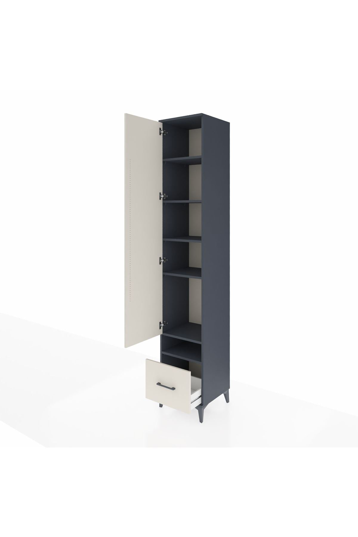 Hyperion Dolap 6 Raflı Tek Çekmeceli Tek Kapaklı 44x44x243 - S64M054V4B