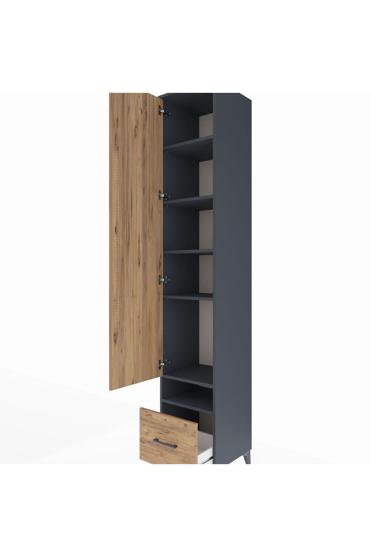 Hyperion Dolap 6 Raflı Tek Çekmeceli Tek Kapaklı 44x44x243 - S64M054V6B