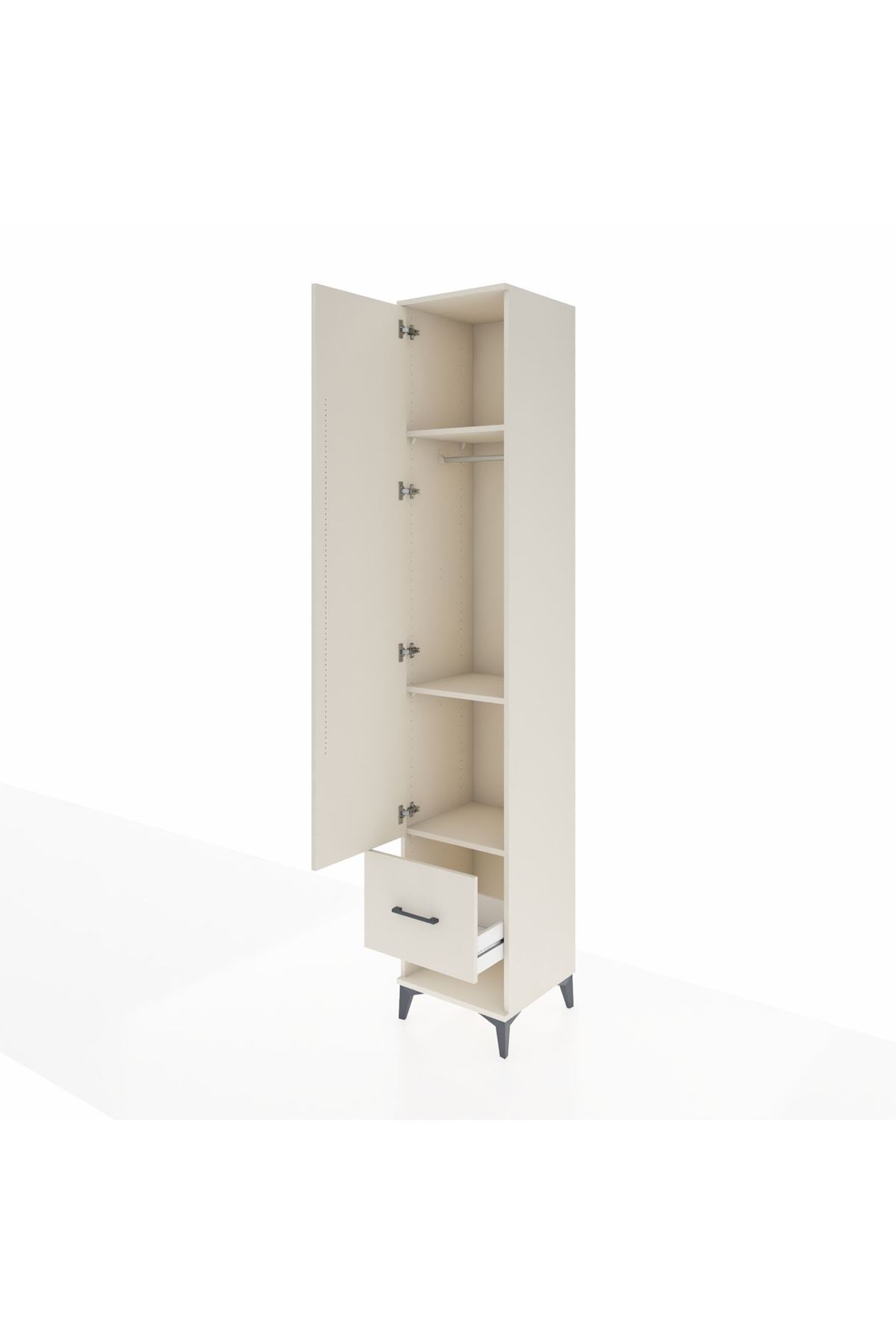 Hyperion Dolap 3 Raflı Tek Çekmeceli Tek Askılı 44x44x243 - S64M055V1B