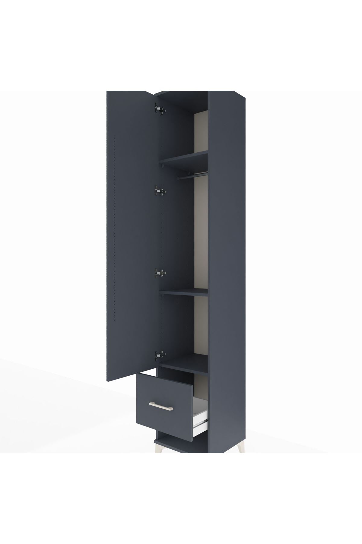 Hyperion Dolap 3 Raflı Tek Çekmeceli Tek Askılı 44x44x243 - S64M055V5B