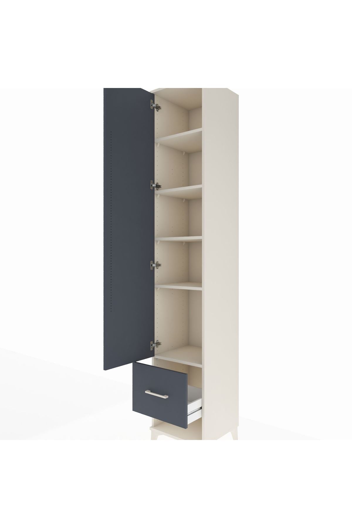 Hyperion Dolap 5 Raflı Tek Çekmeceli Tek Kapaklı 44x44x243 - S64M056V2B