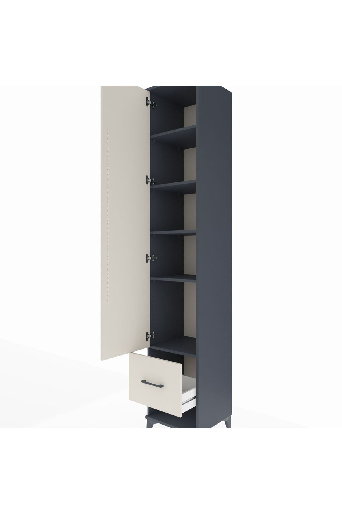 Hyperion Dolap 5 Raflı Tek Çekmeceli Tek Kapaklı 44x44x243 - S64M056V4B