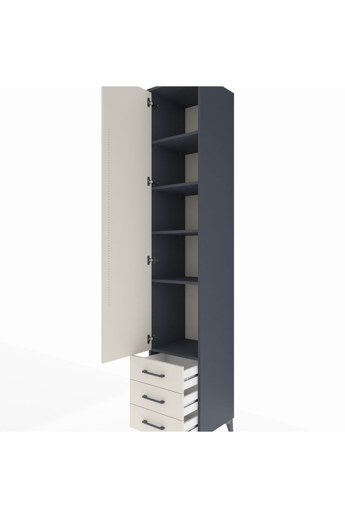 Hyperion Dolap 5 Raflı 3 Çekmeceli Tek Kapaklı 44x44x243 - S64M057V4B