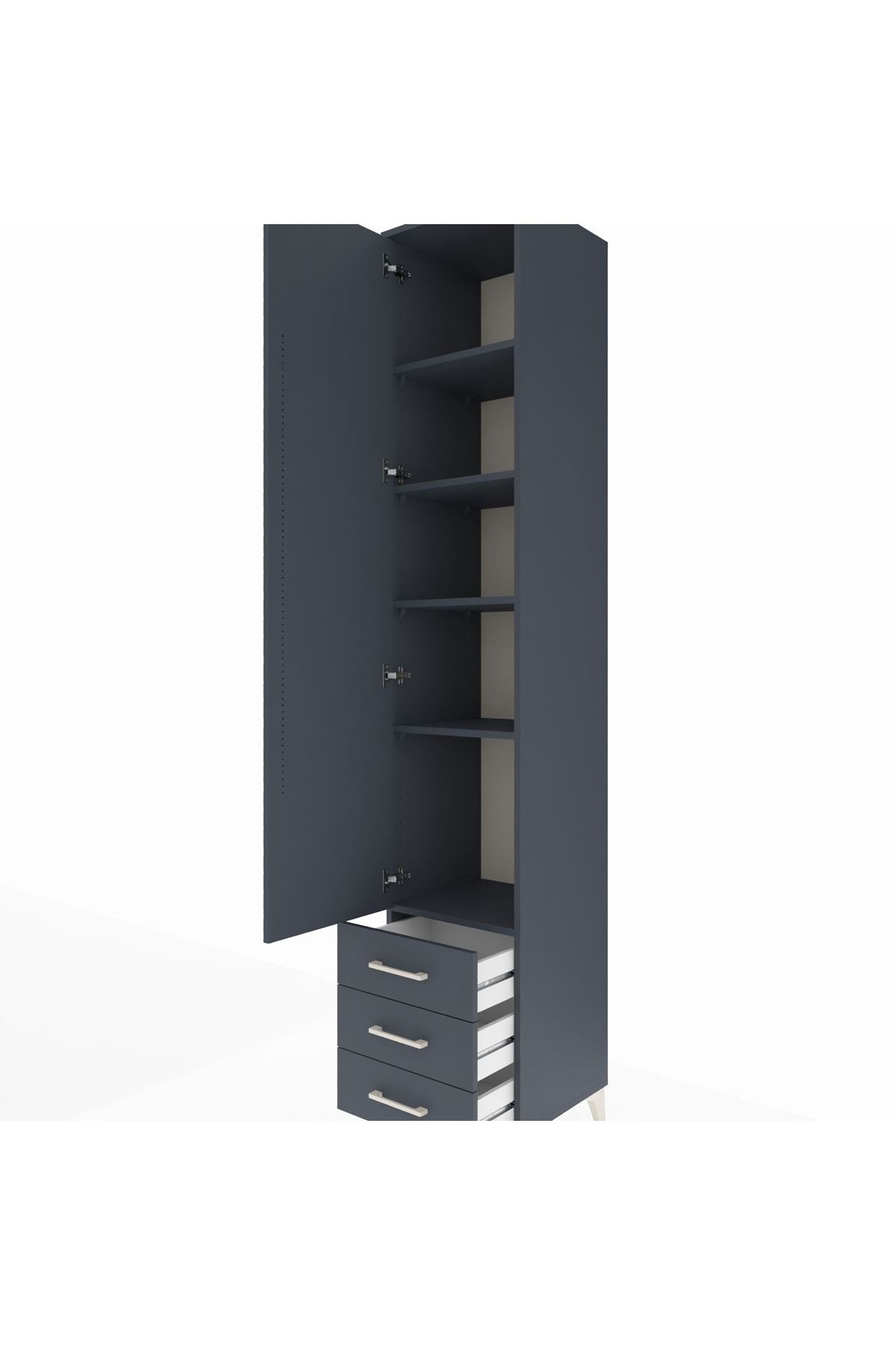 Hyperion Dolap 5 Raflı 3 Çekmeceli Tek Kapaklı 44x44x243 - S64M057V5B