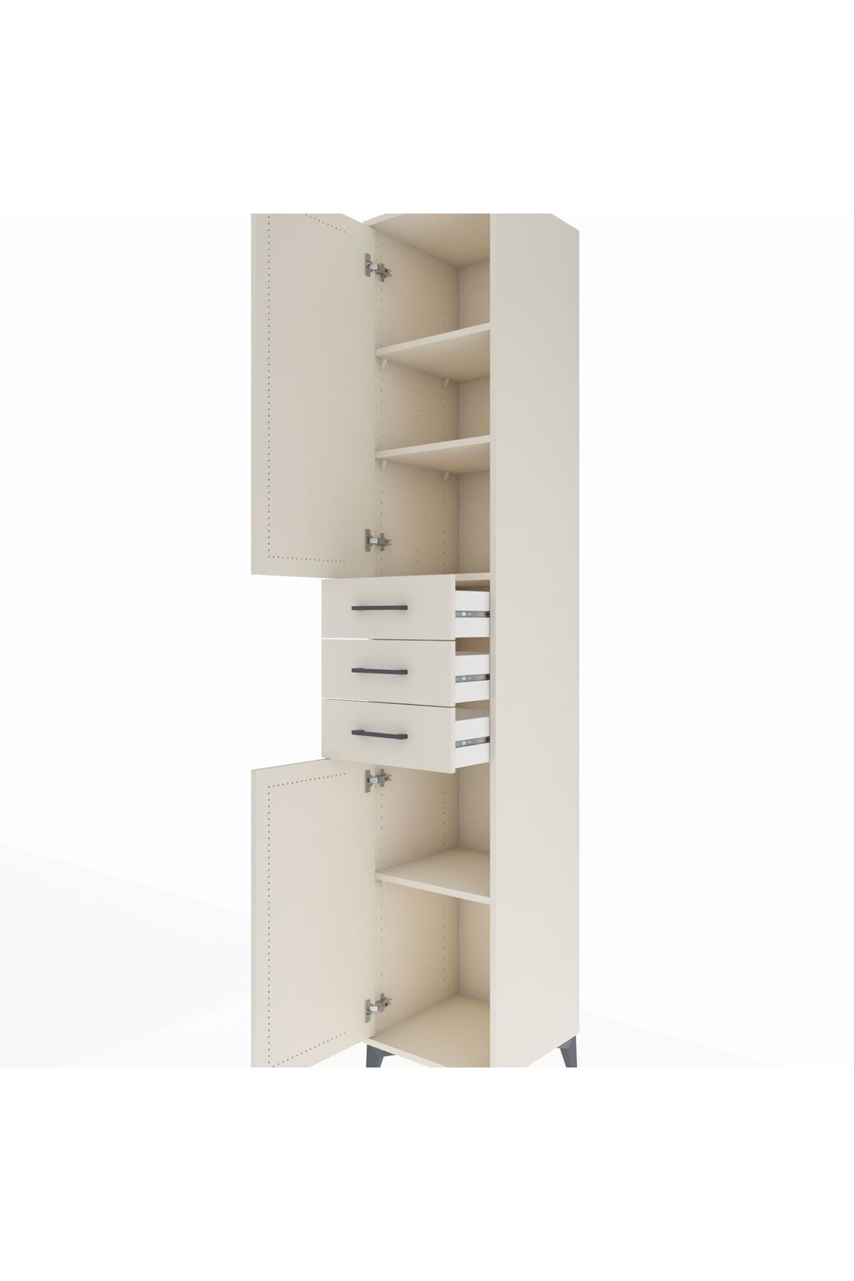 Hyperion Dolap 4 Raflı 3 Çekmeceli 2 Kapaklı 44x44x243 - S64M058V1B