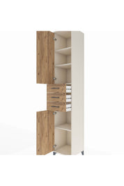 Hyperion Dolap 4 Raflı 3 Çekmeceli 2 Kapaklı 44x44x243 - S64M058V3B