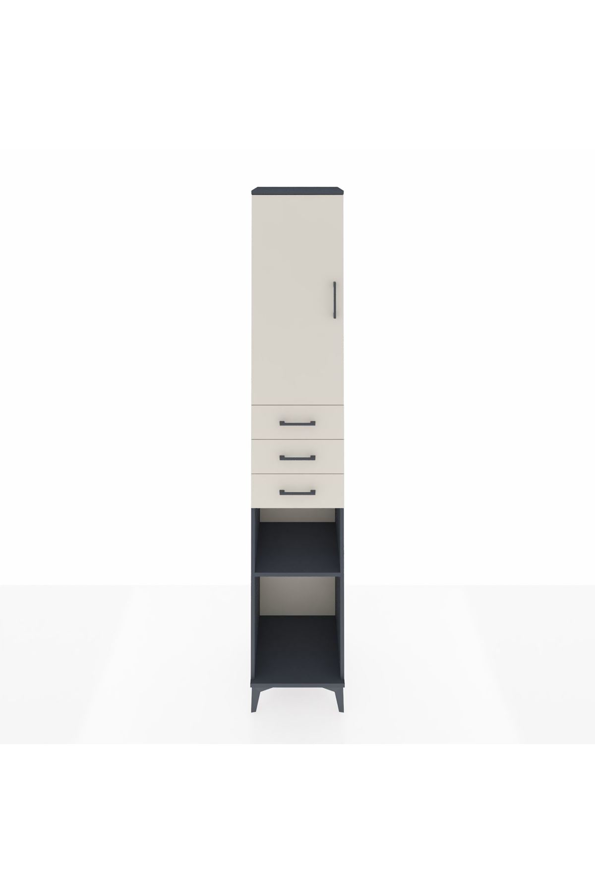 Hyperion Dolap 4 Raflı 3 Çekmeceli Tek Kapaklı 44x44x243 - S64M059V4B