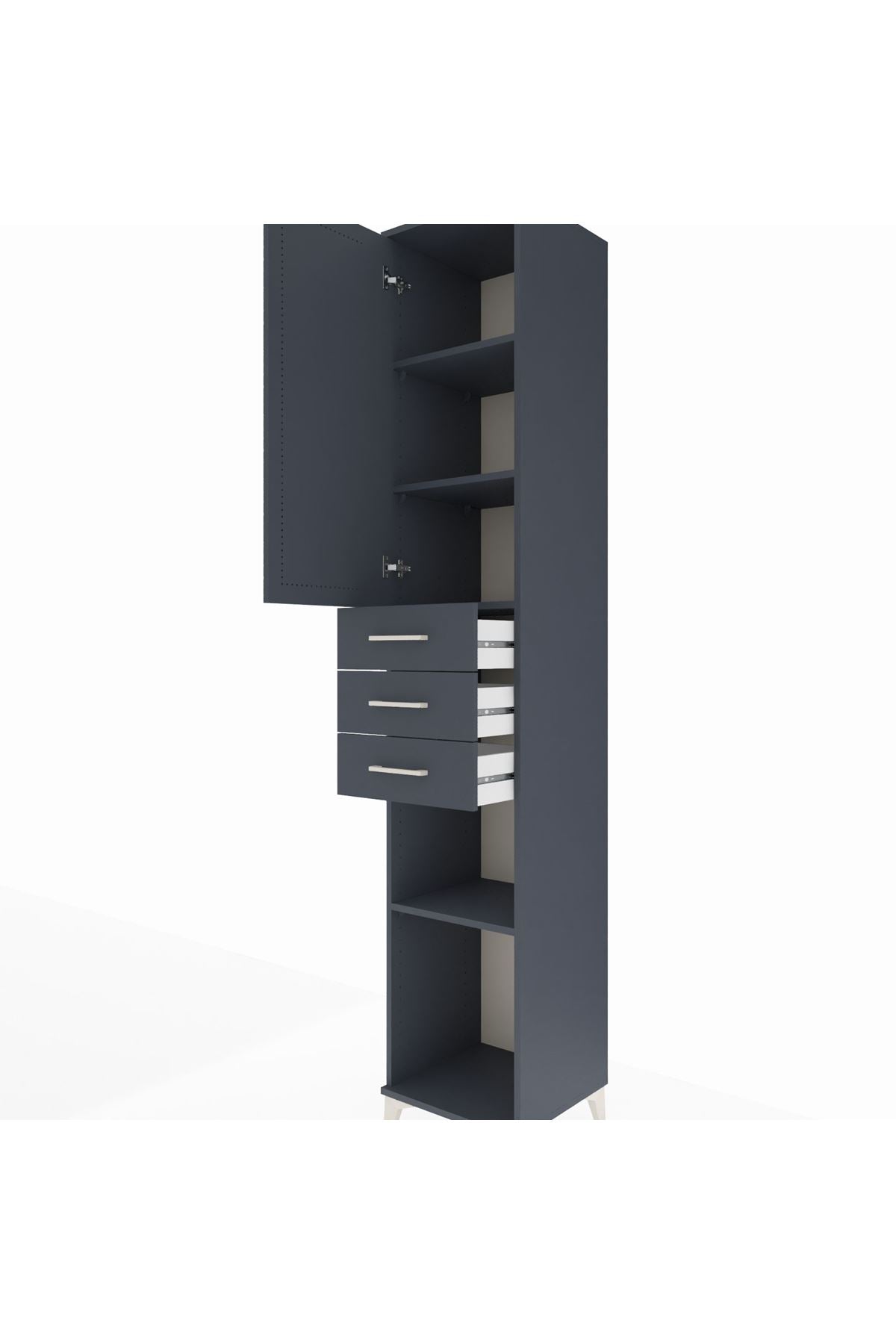 Hyperion Dolap 4 Raflı 3 Çekmeceli Tek Kapaklı 44x44x243 - S64M059V5B