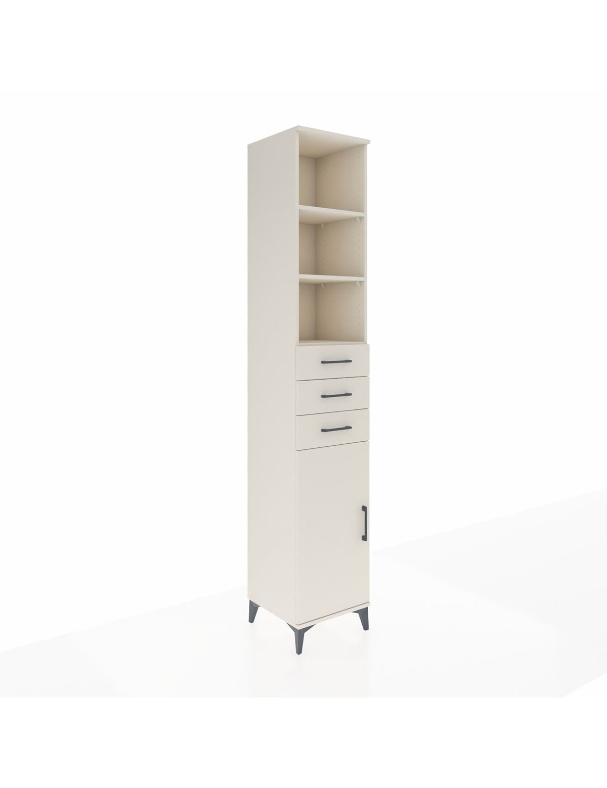 Hyperion Dolap 4 Raflı 3 Çekmeceli Tek Kapaklı 44x44x243 - S64M060V1B