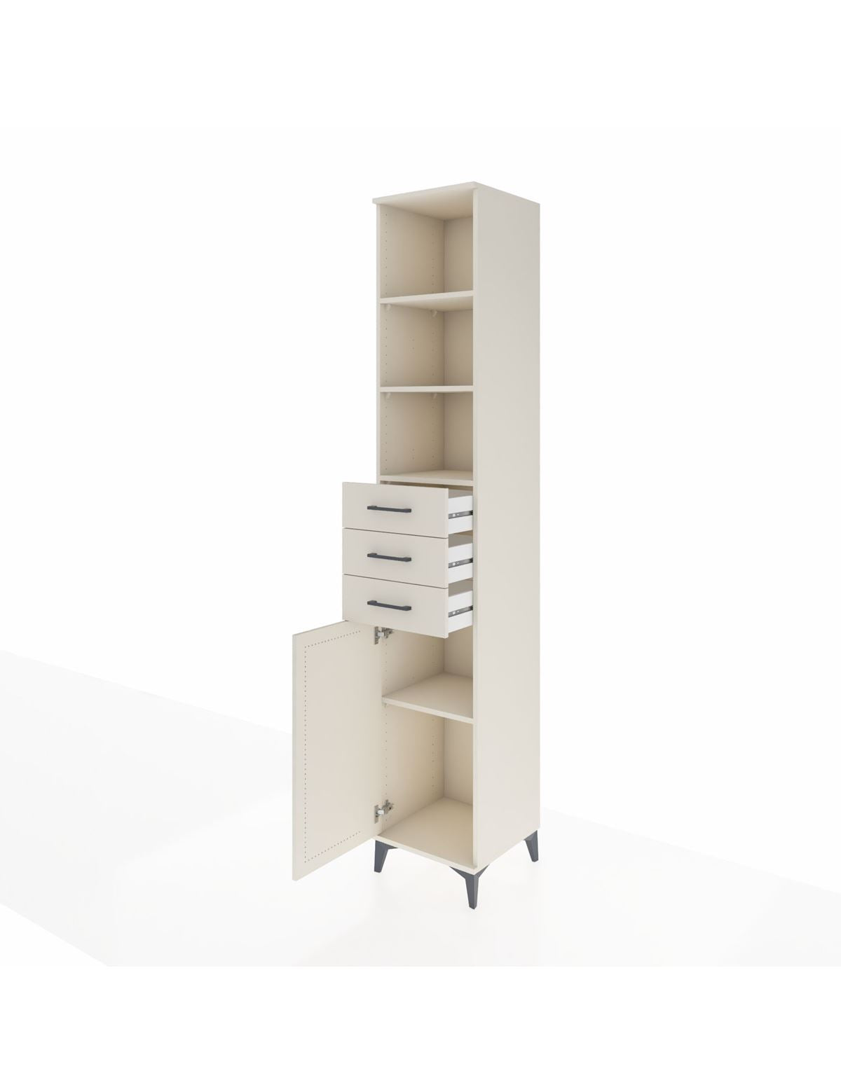 Hyperion Dolap 4 Raflı 3 Çekmeceli Tek Kapaklı 44x44x243 - S64M060V1B