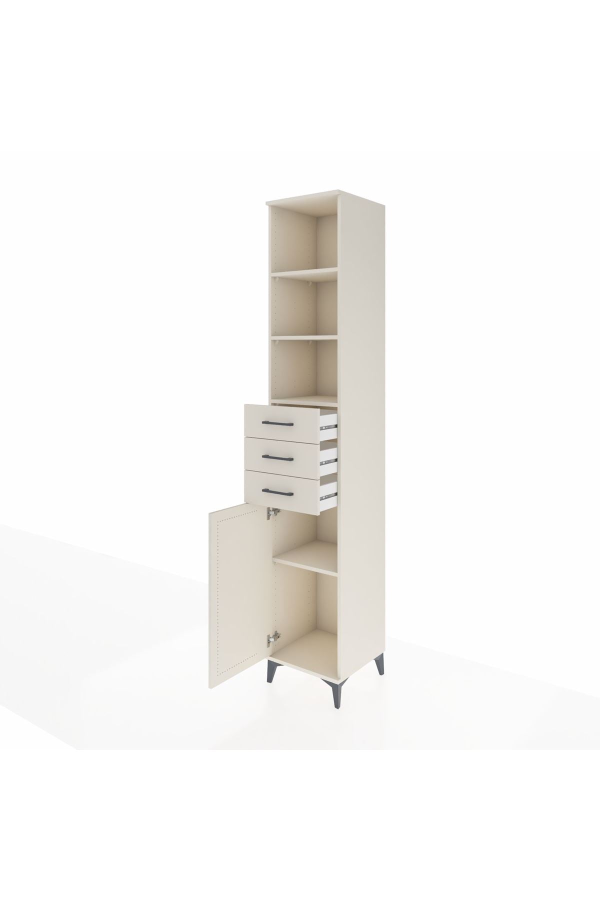 Hyperion Dolap 4 Raflı 3 Çekmeceli Tek Kapaklı 44x44x243 - S64M060V1B