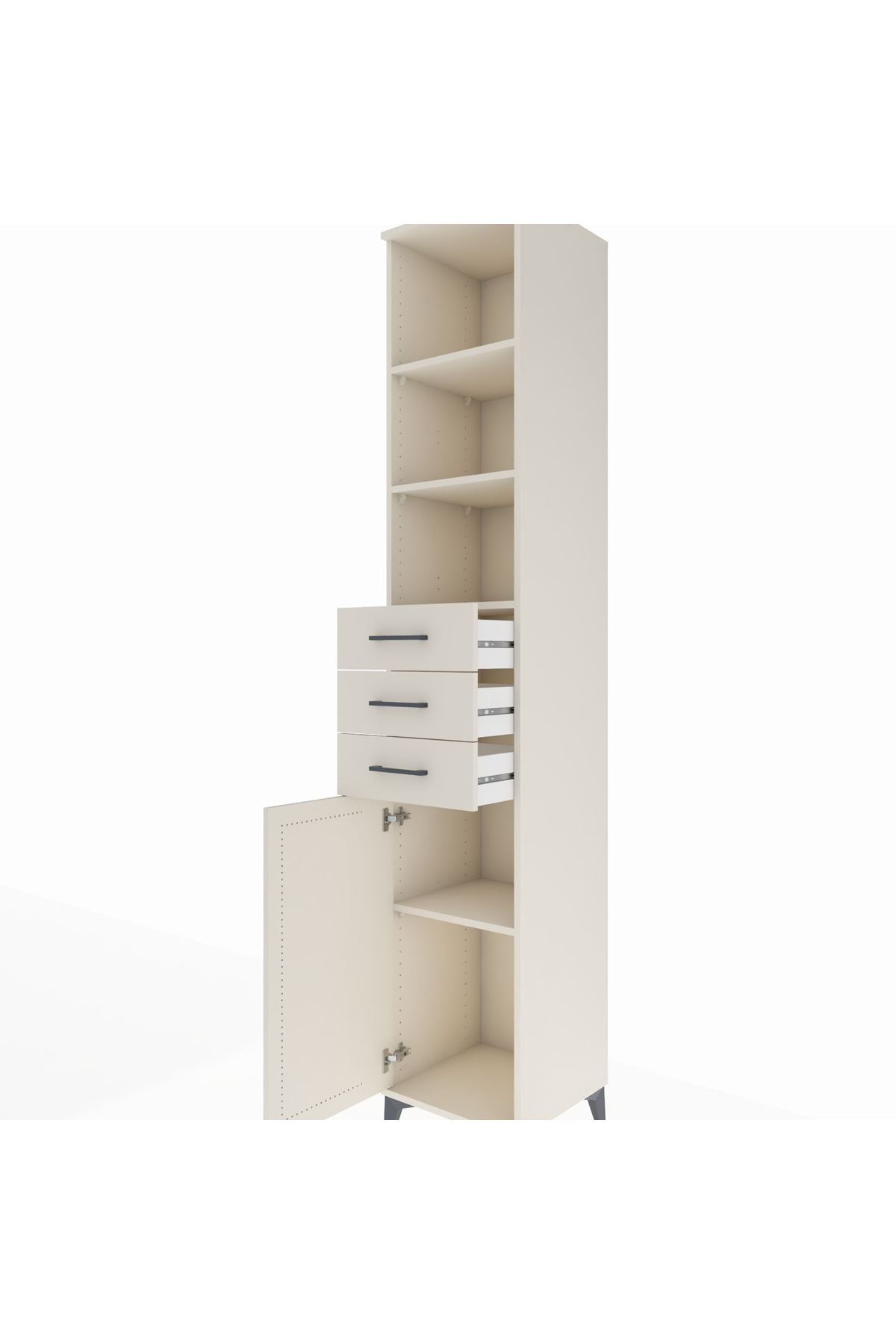 Hyperion Dolap 4 Raflı 3 Çekmeceli Tek Kapaklı 44x44x243 - S64M060V1B