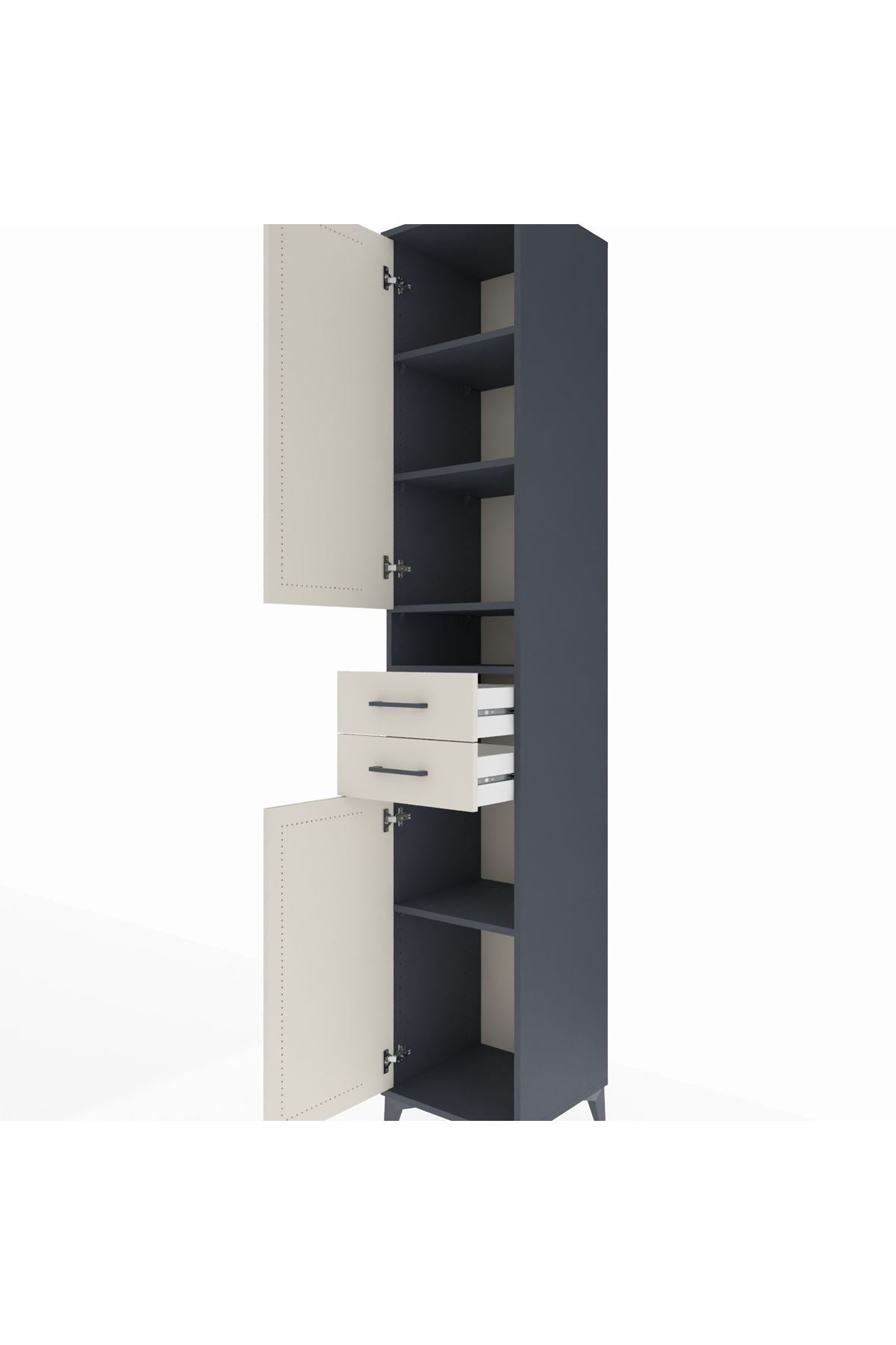 Hyperion Dolap 5 Raflı 2 Çekmeceli 2 Kapaklı 44x44x243 - S64M061V4B