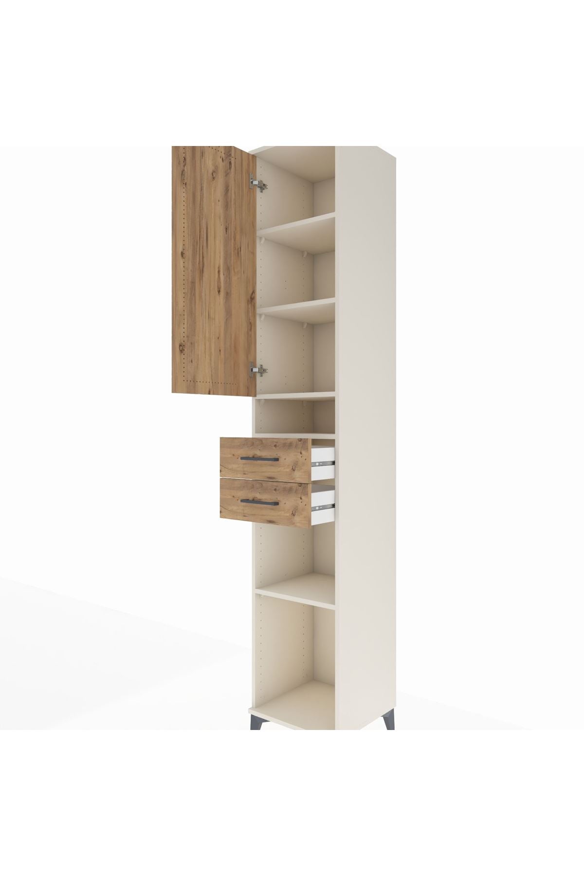 Hyperion Dolap 5 Raflı 2 Çekmeceli Tek Kapaklı 44x44x243 - S64M062V3B