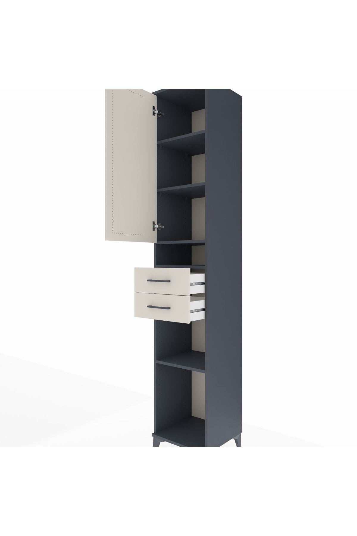 Hyperion Dolap 5 Raflı 2 Çekmeceli Tek Kapaklı 44x44x243 - S64M062V4B