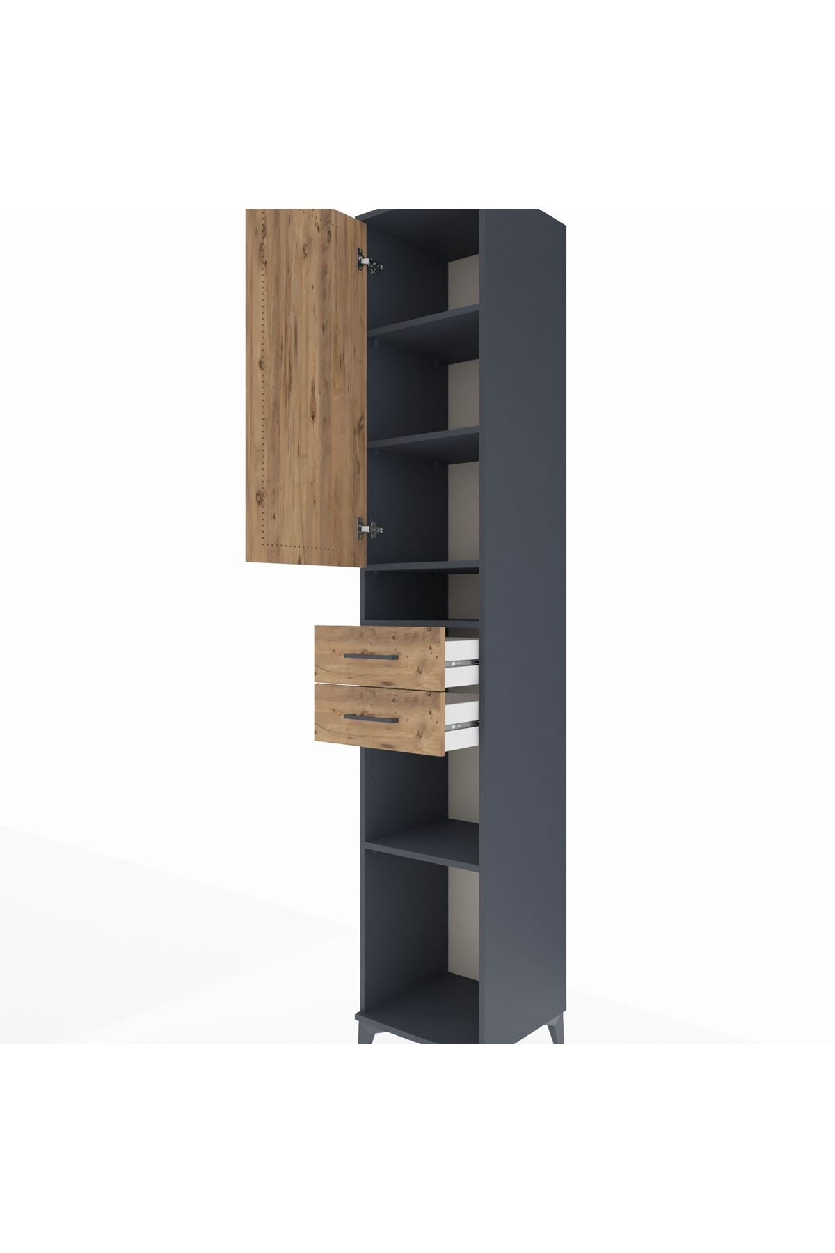 Hyperion Dolap 5 Raflı 2 Çekmeceli Tek Kapaklı 44x44x243 - S64M062V6B
