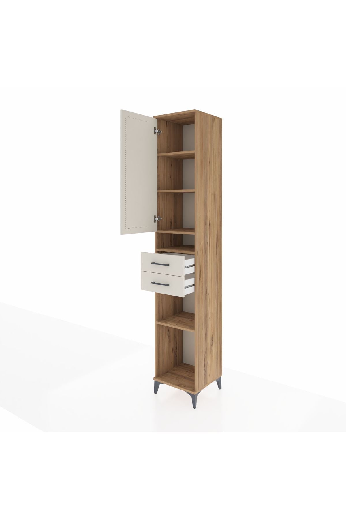 Hyperion Dolap 5 Raflı 2 Çekmeceli Tek Kapaklı 44x44x243 - S64M062V7B