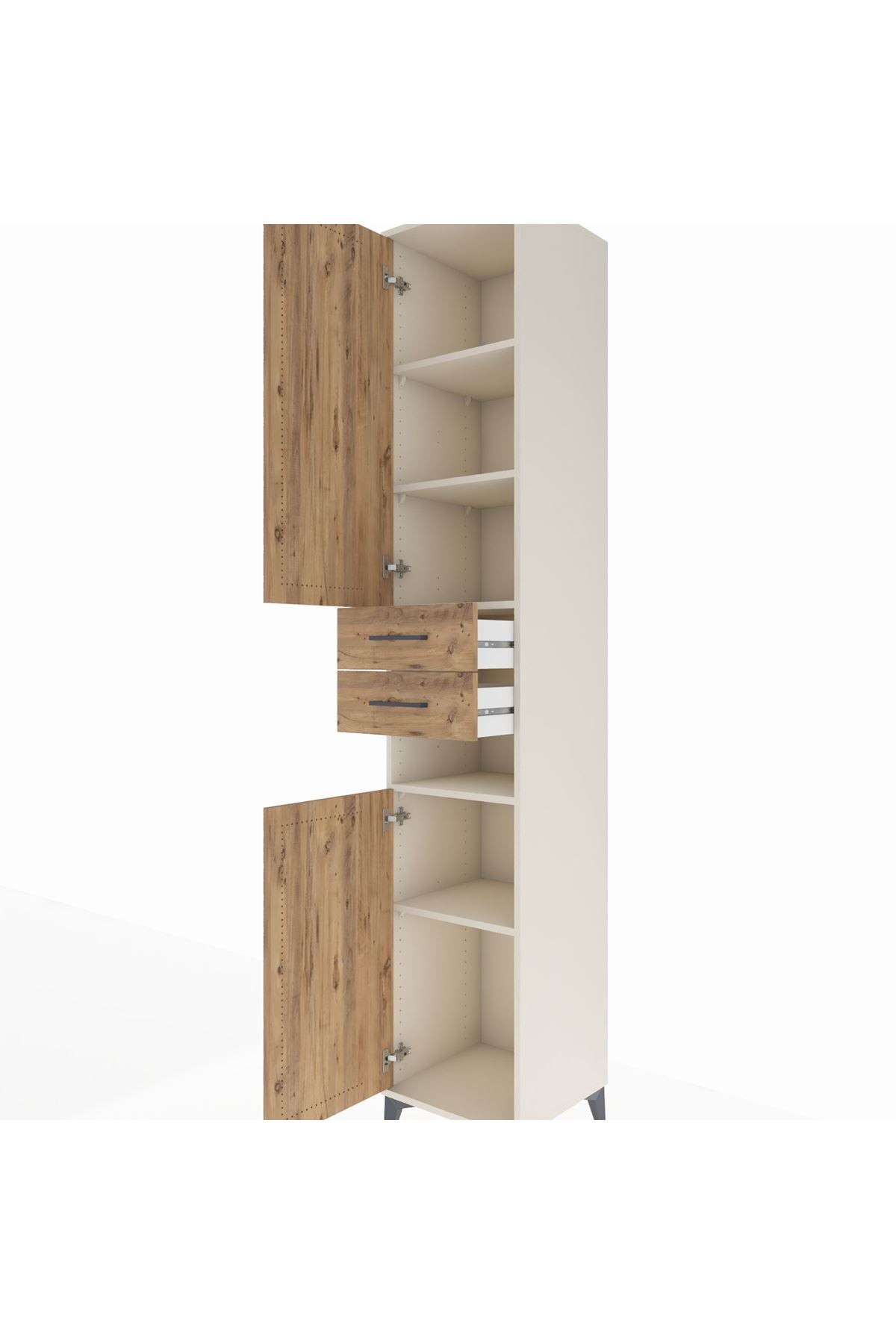 Hyperion Dolap 5 Raflı 2 Çekmeceli 2 Kapaklı 44x44x243 - S64M063V3B