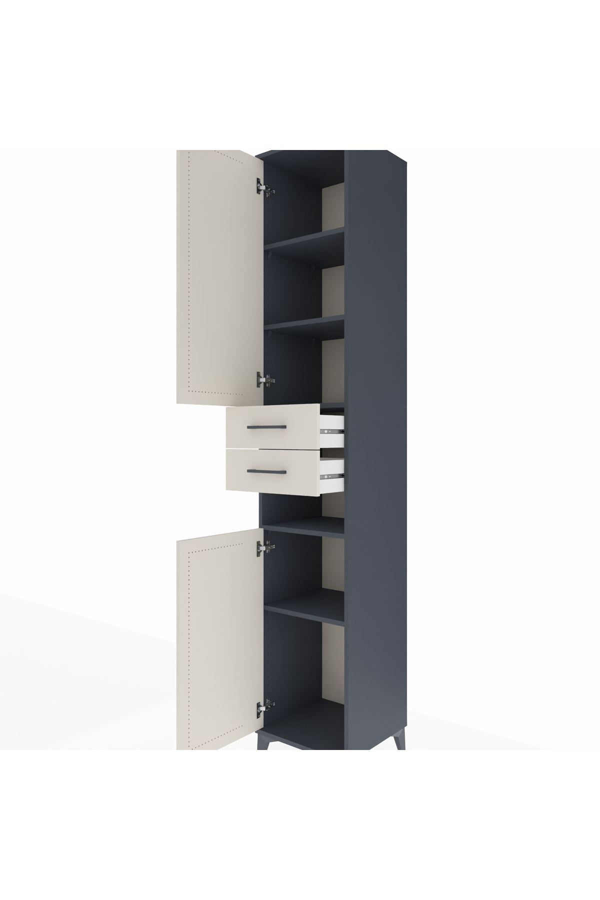 Hyperion Dolap 5 Raflı 2 Çekmeceli 2 Kapaklı 44x44x243 - S64M063V4B