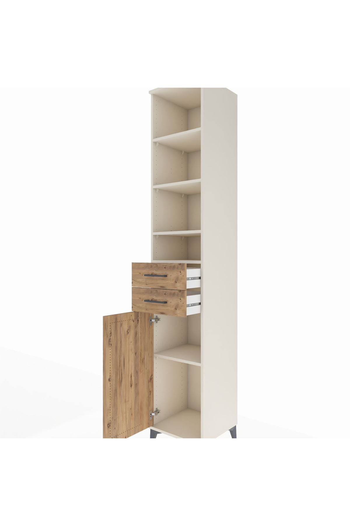 Hyperion Dolap 5 Raflı 2 Çekmeceli Tek Kapaklı 44x44x243 - S64M064V3B