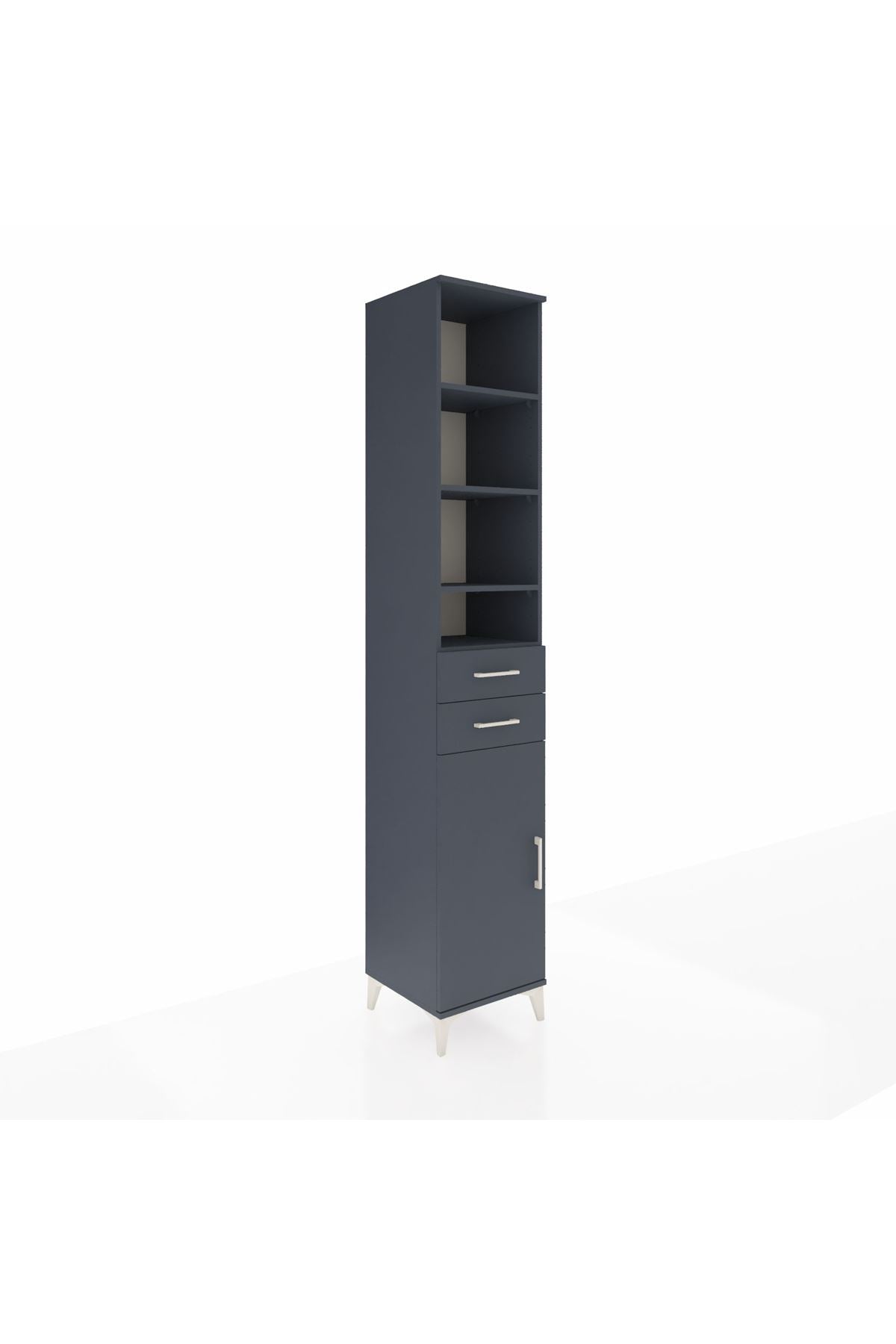 Hyperion Dolap 5 Raflı 2 Çekmeceli Tek Kapaklı 44x44x243 - S64M064V5B