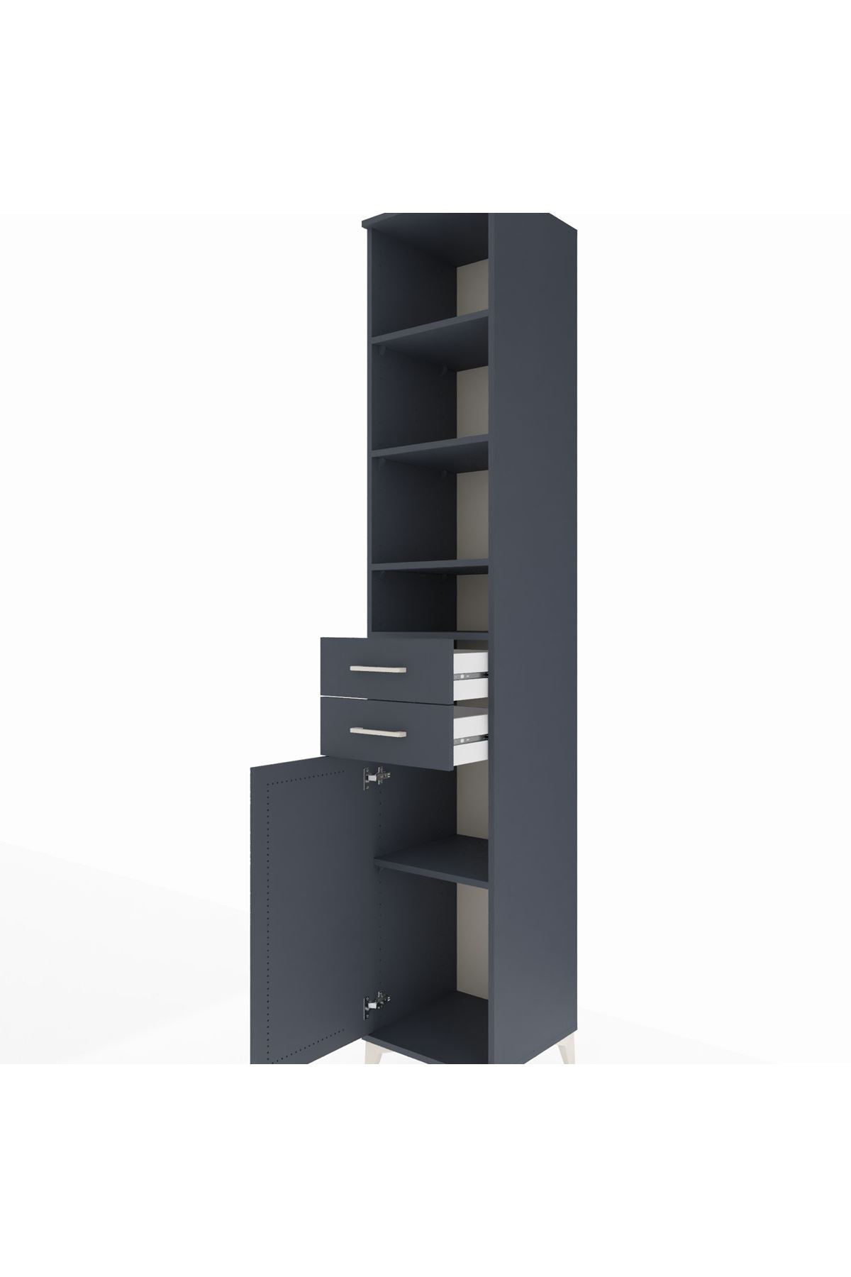 Hyperion Dolap 5 Raflı 2 Çekmeceli Tek Kapaklı 44x44x243 - S64M064V5B