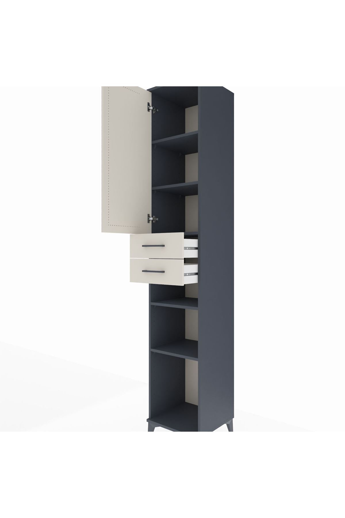 Hyperion Dolap 5 Raflı 2 Çekmeceli Tek Kapaklı 44x44x243 - S64M065V4B
