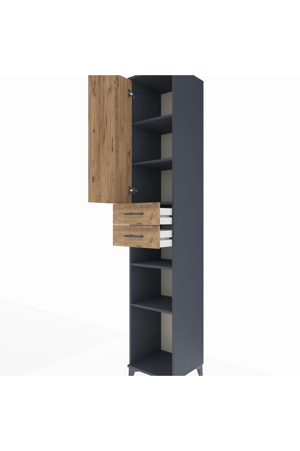 Hyperion Dolap 5 Raflı 2 Çekmeceli Tek Kapaklı 44x44x243 - S64M065V6B