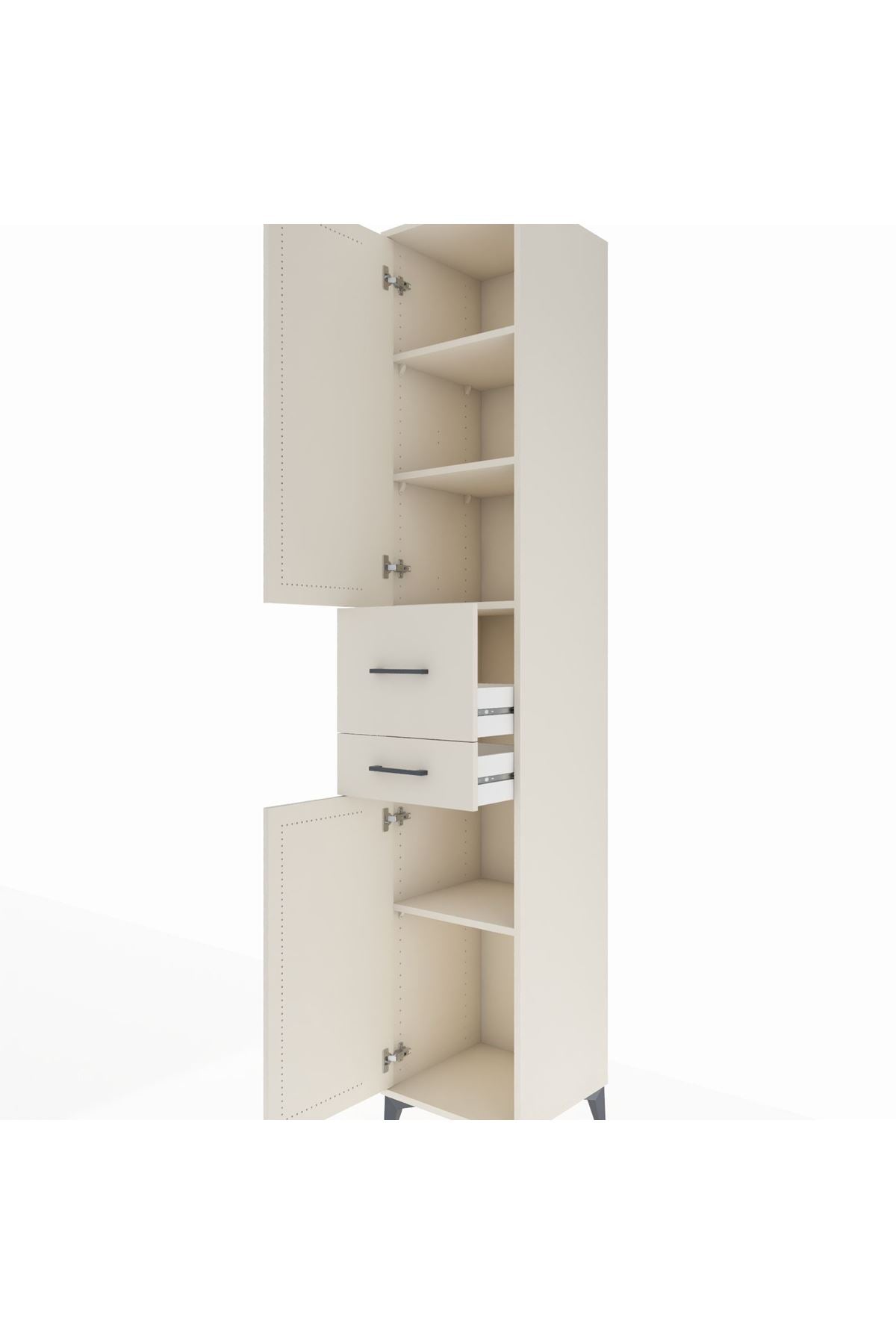 Hyperion Dolap 4 Raflı 2 Çekmeceli 2 Kapaklı 44x44x243 - S64M066V1B